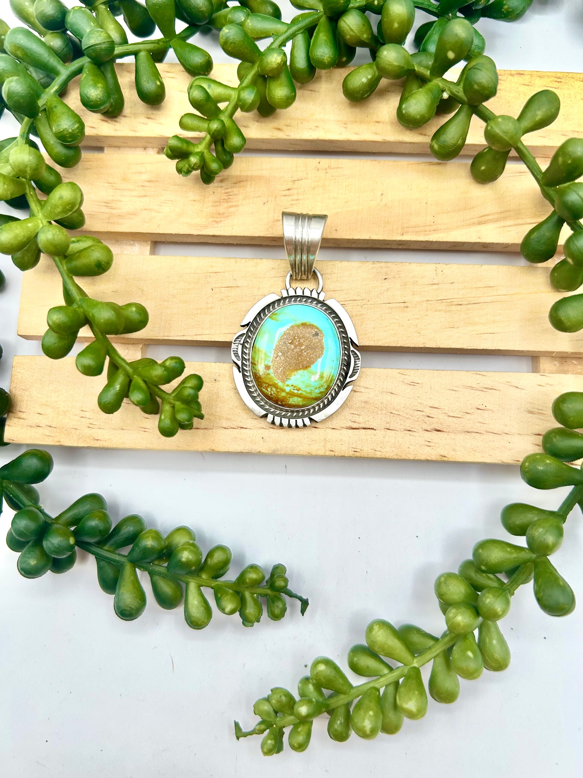 Jon McCray Kingman Turquoise & Sterling Silver Pendant
