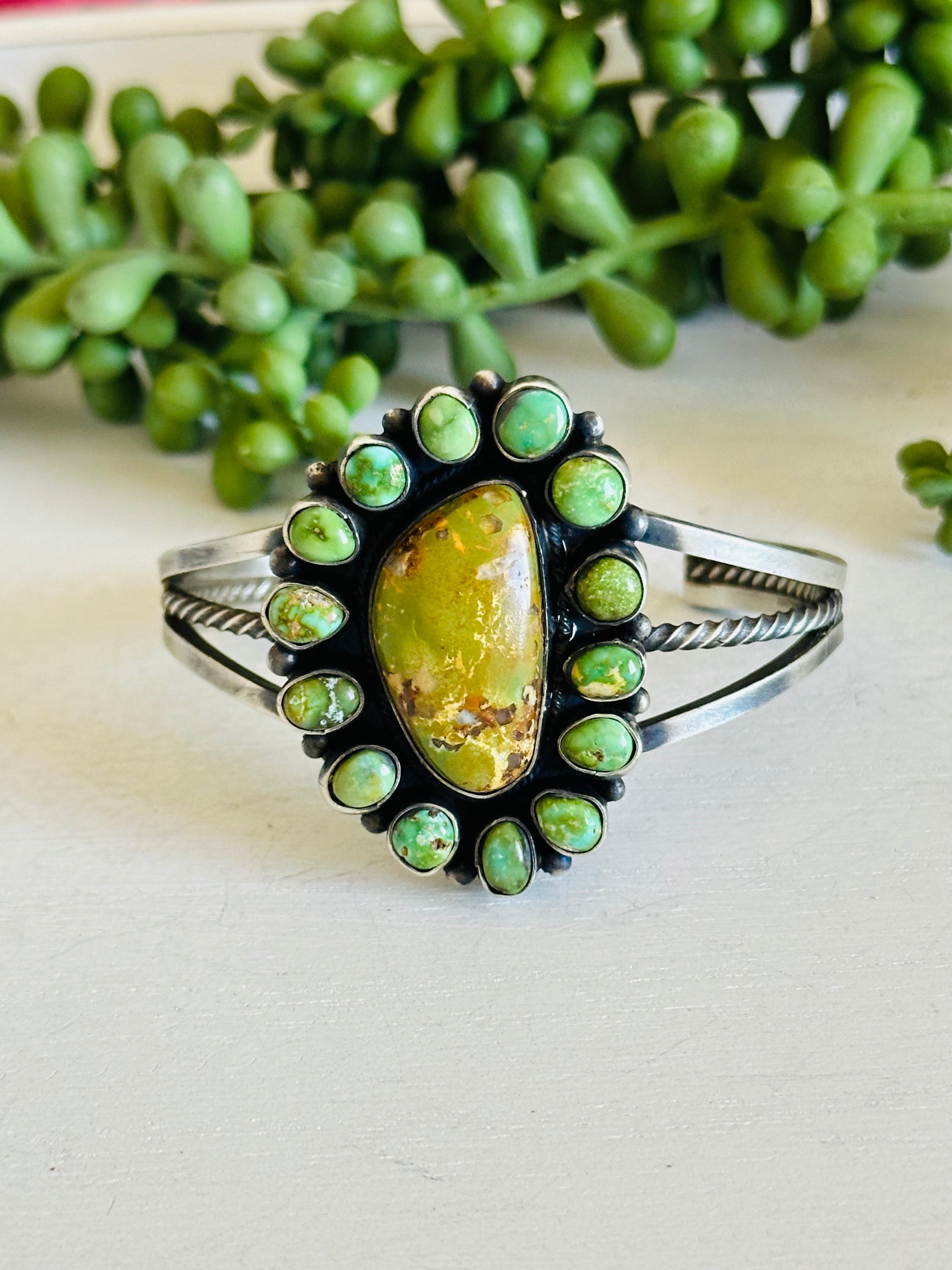 Shelia Becenti Multi Turquoise & Sterling Silver Cuff Bracelet