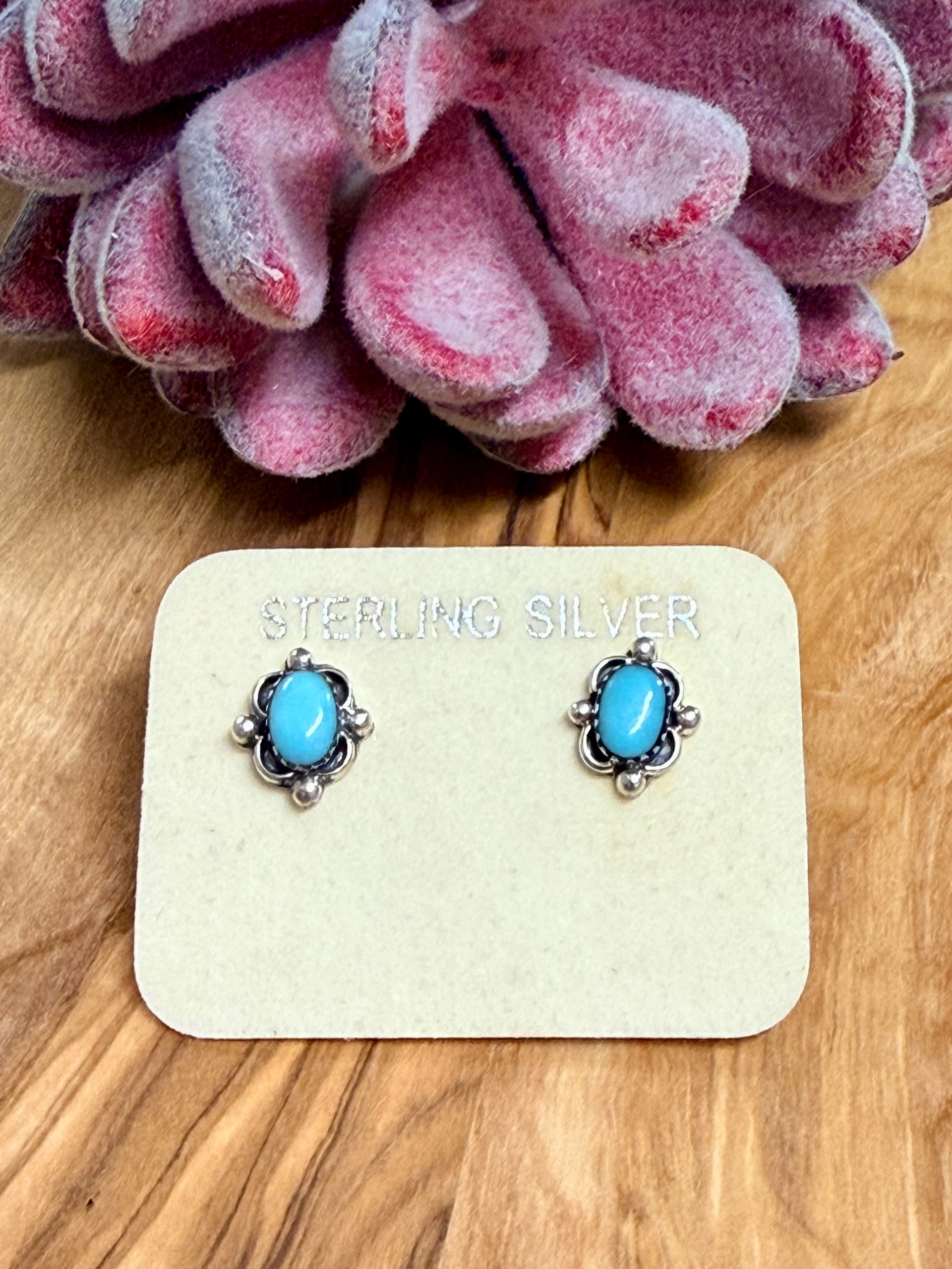 Southwest Handmade Turquoise & Sterling Silver Earrings