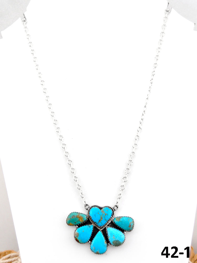 Southwest Handmade Santa Maria Turquoise & Sterling Silver Necklace