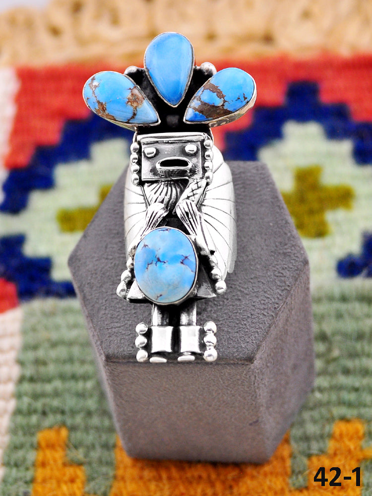 Southwest Handmade Golden Hills Turquoise & Sterling Silver Adjustable Ring