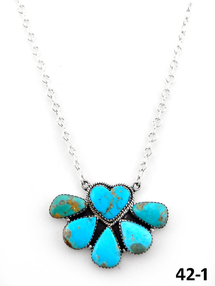 Southwest Handmade Santa Maria Turquoise & Sterling Silver Necklace