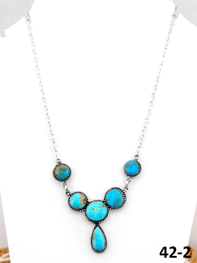 Southwest Handmade Santa Maria Turquoise & Sterling Silver Necklace