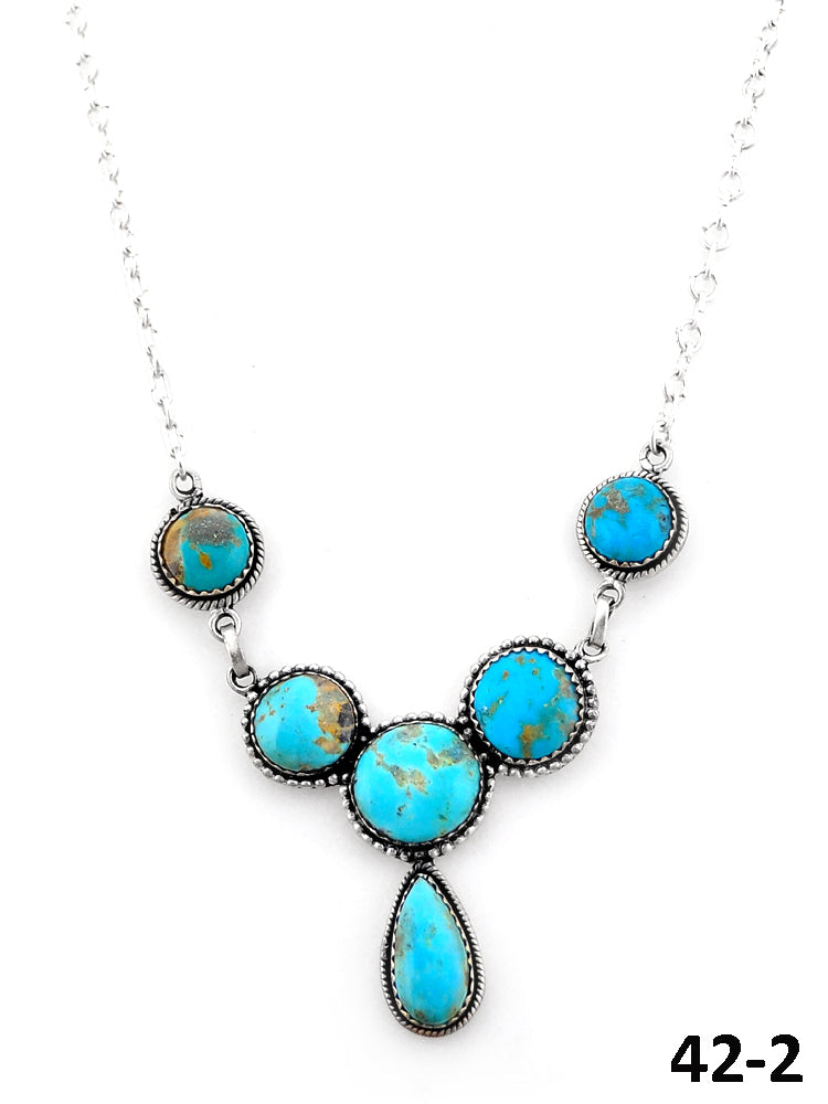 Southwest Handmade Santa Maria Turquoise & Sterling Silver Necklace
