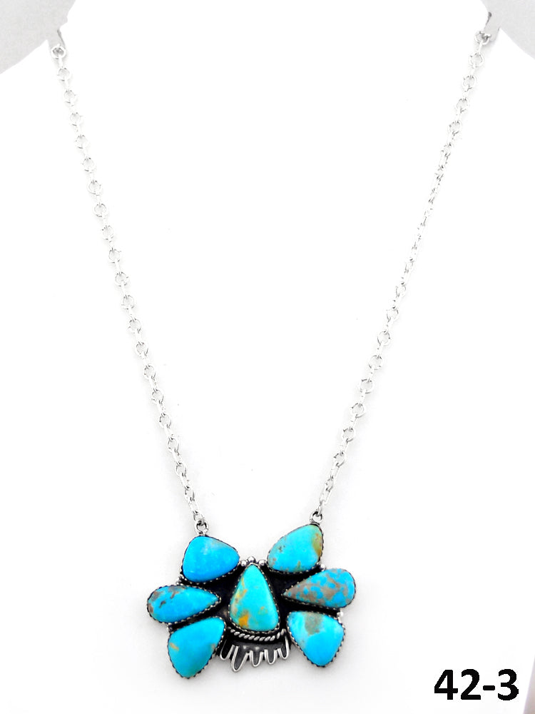 Southwest Handmade Santa Maria Turquoise & Sterling Silver Necklace