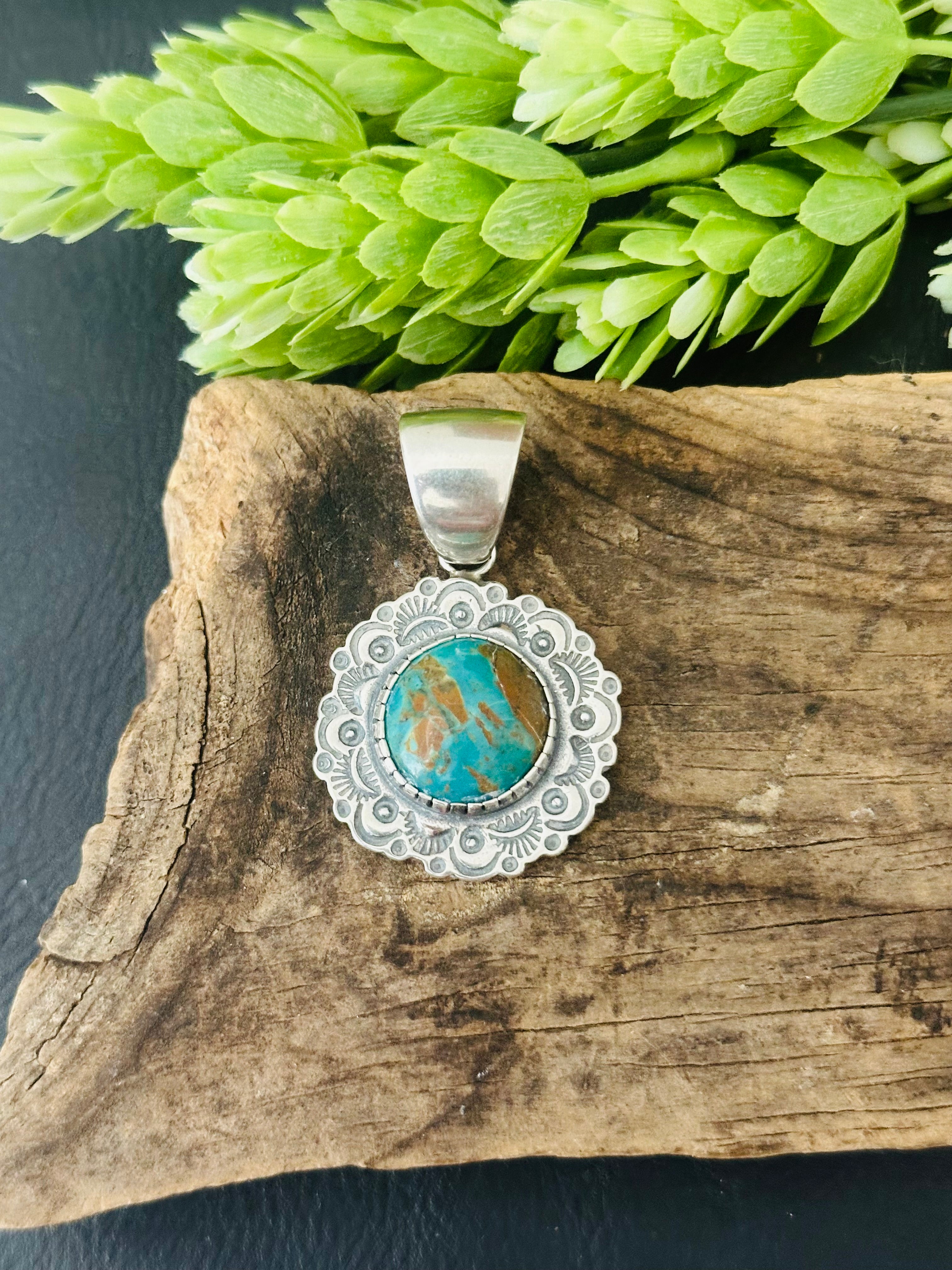 Navajo Handmade Turquoise & Sterling Silver Pendants