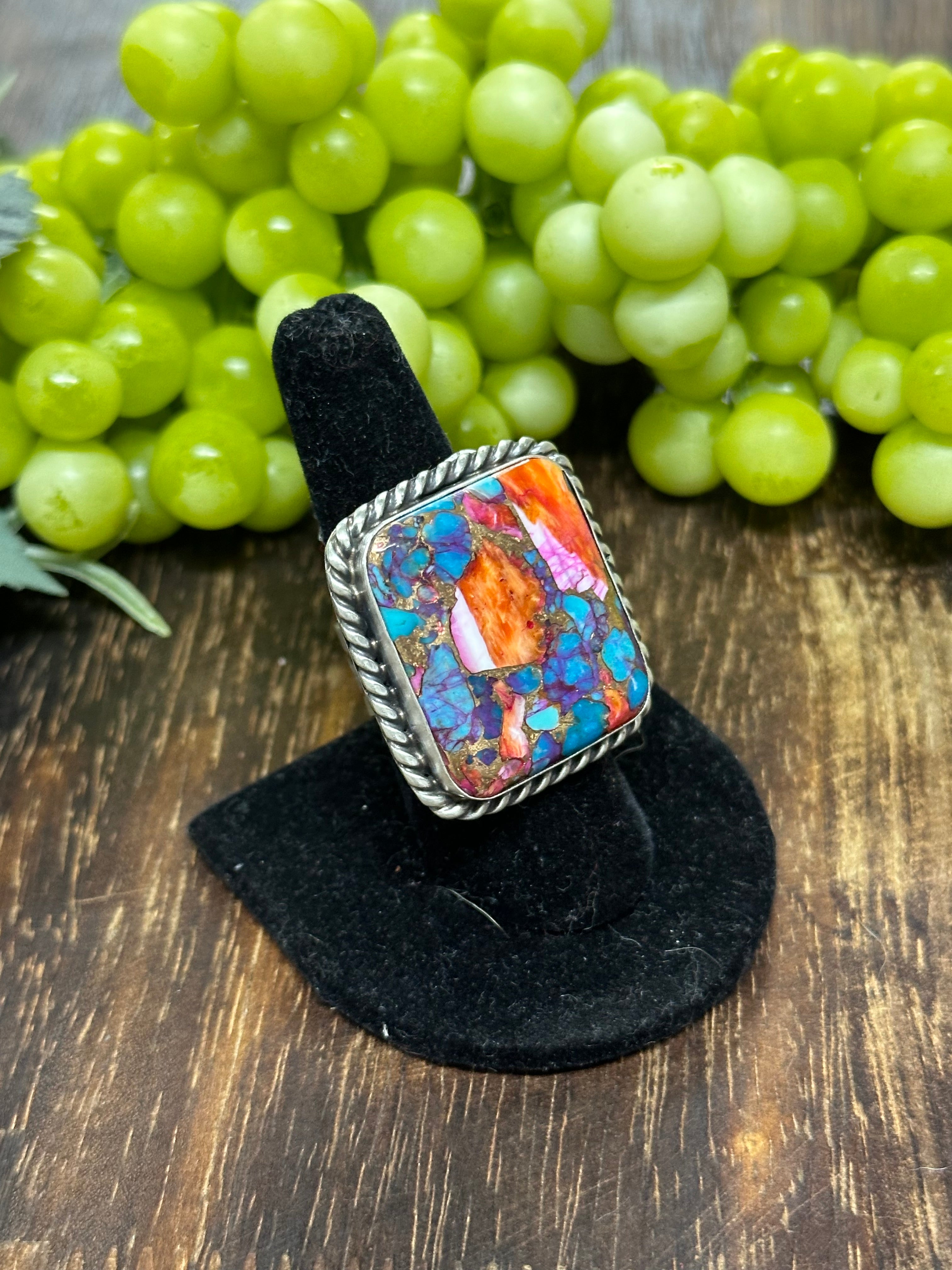 Augustine Largo Mohave Turquoise & Sterling Silver Adjustable Ring