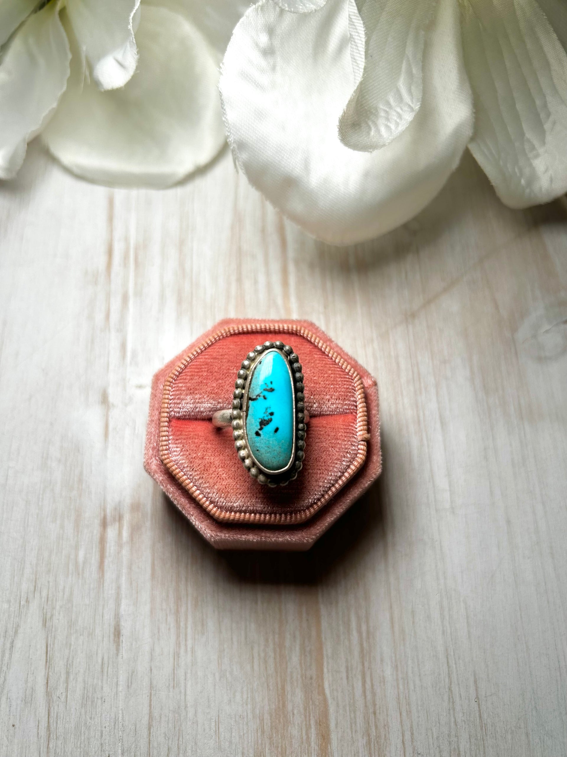 Eli Skeets Sleeing Beauty & Sterling Silver Ring Size 6.25