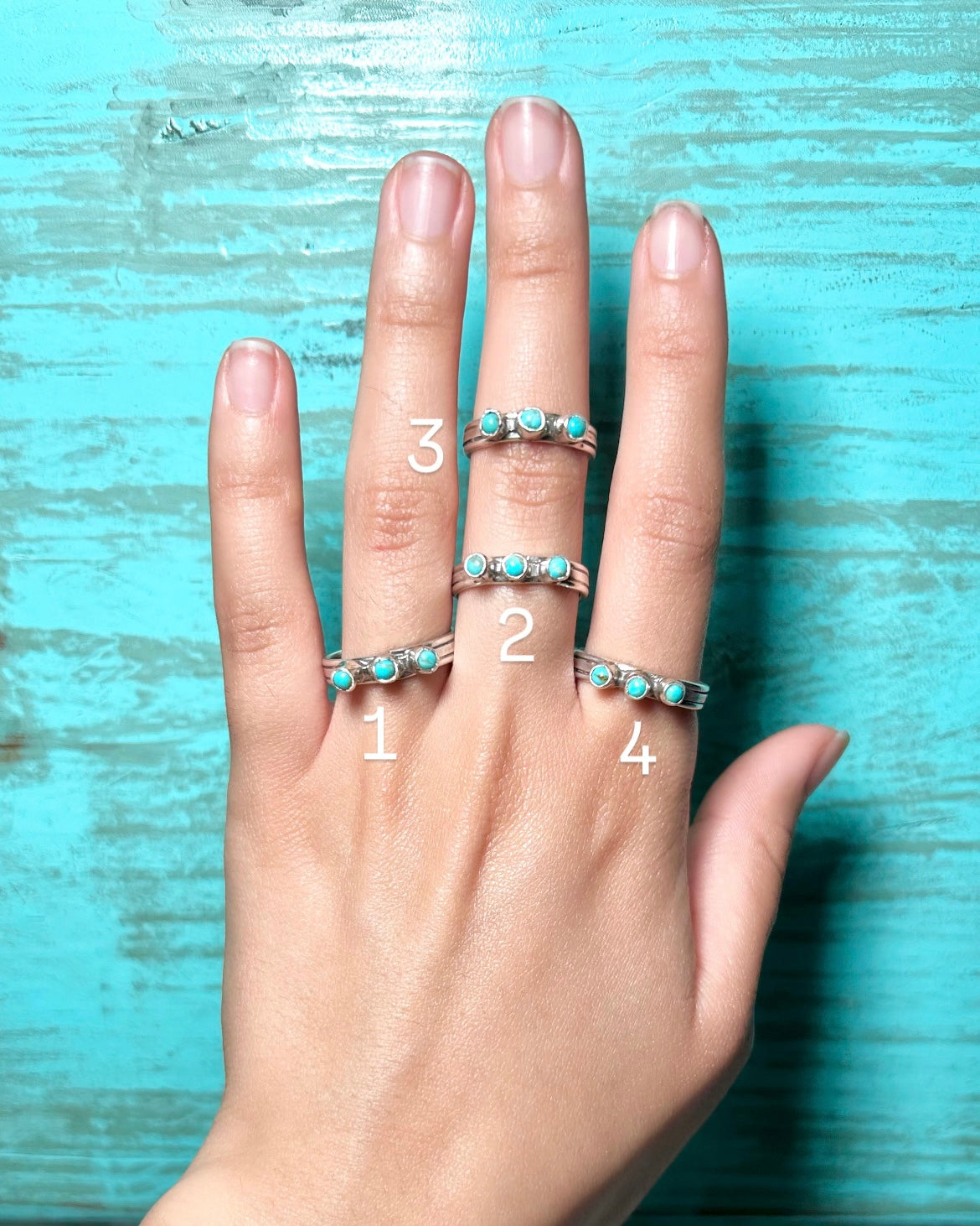 Arlene Lewis Kingman Turquoise & Sterling Silver Cluster Ring