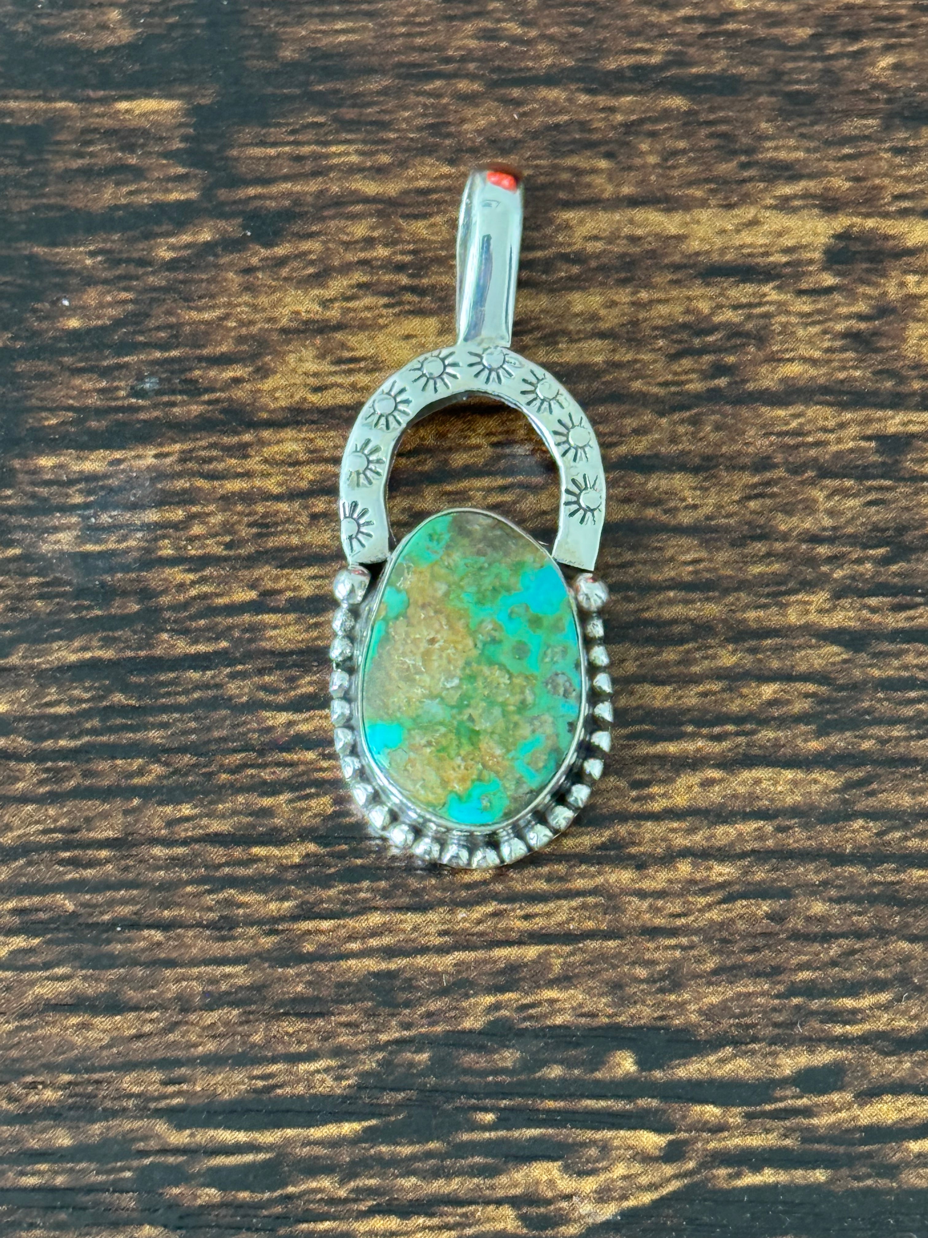 Southwest Sonoran Mountain Turquoise & Sterling Silver Pendant