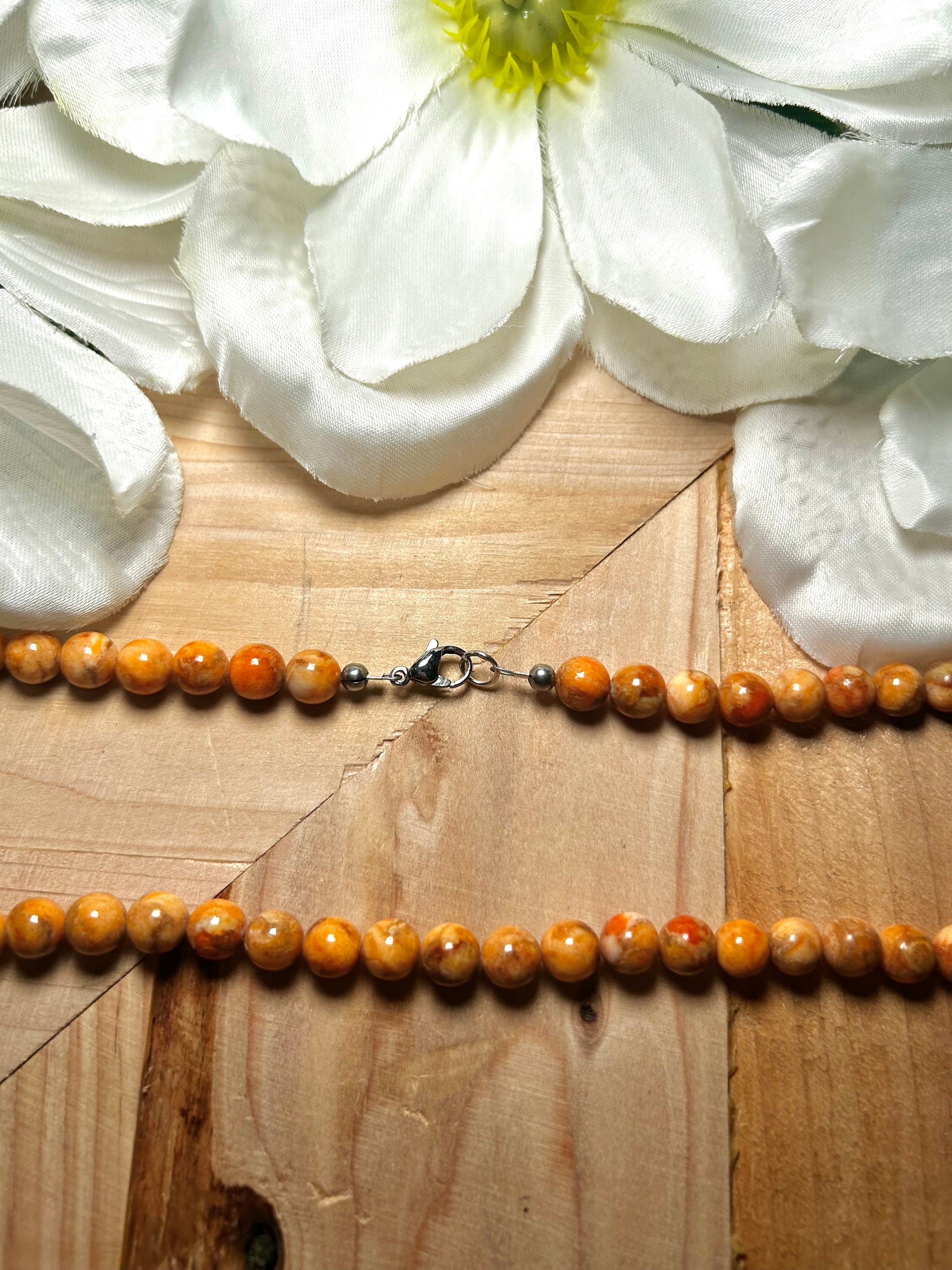 Navajo Made Strung Sponge Coral Necklace