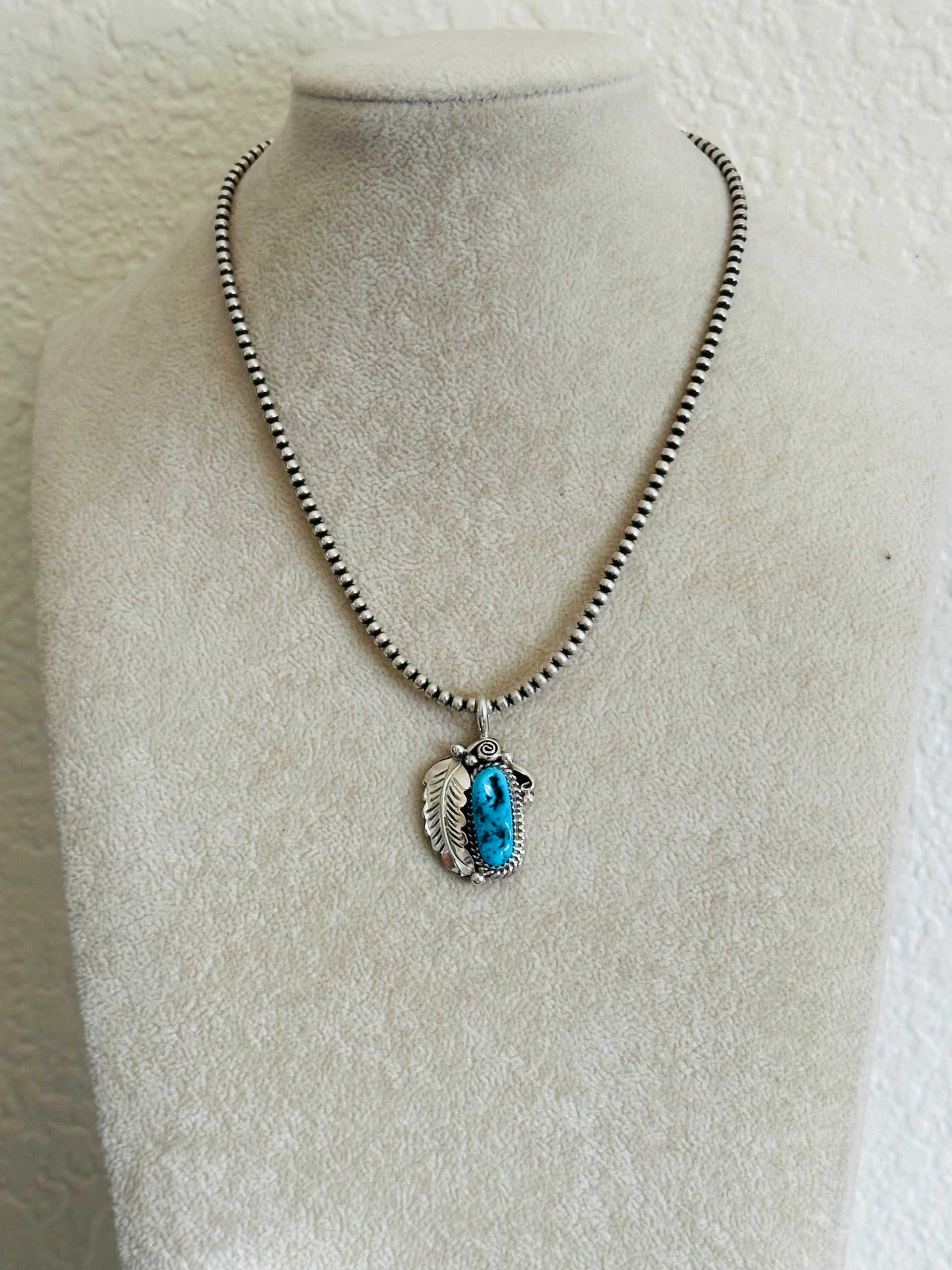 Julia Etsitty Kingman Turquoise & Sterling Silver Pendants