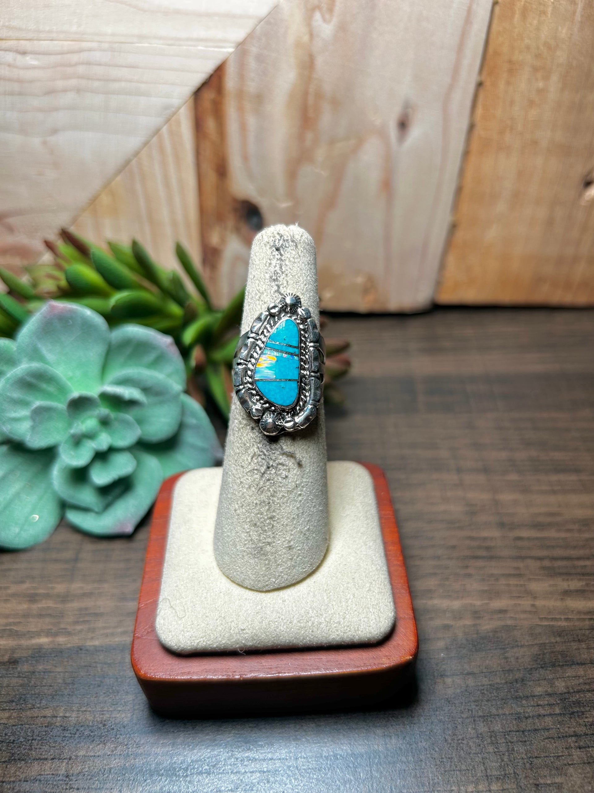 James Mannygoats Multi Stone & Sterling Silver Ring Size 5.5