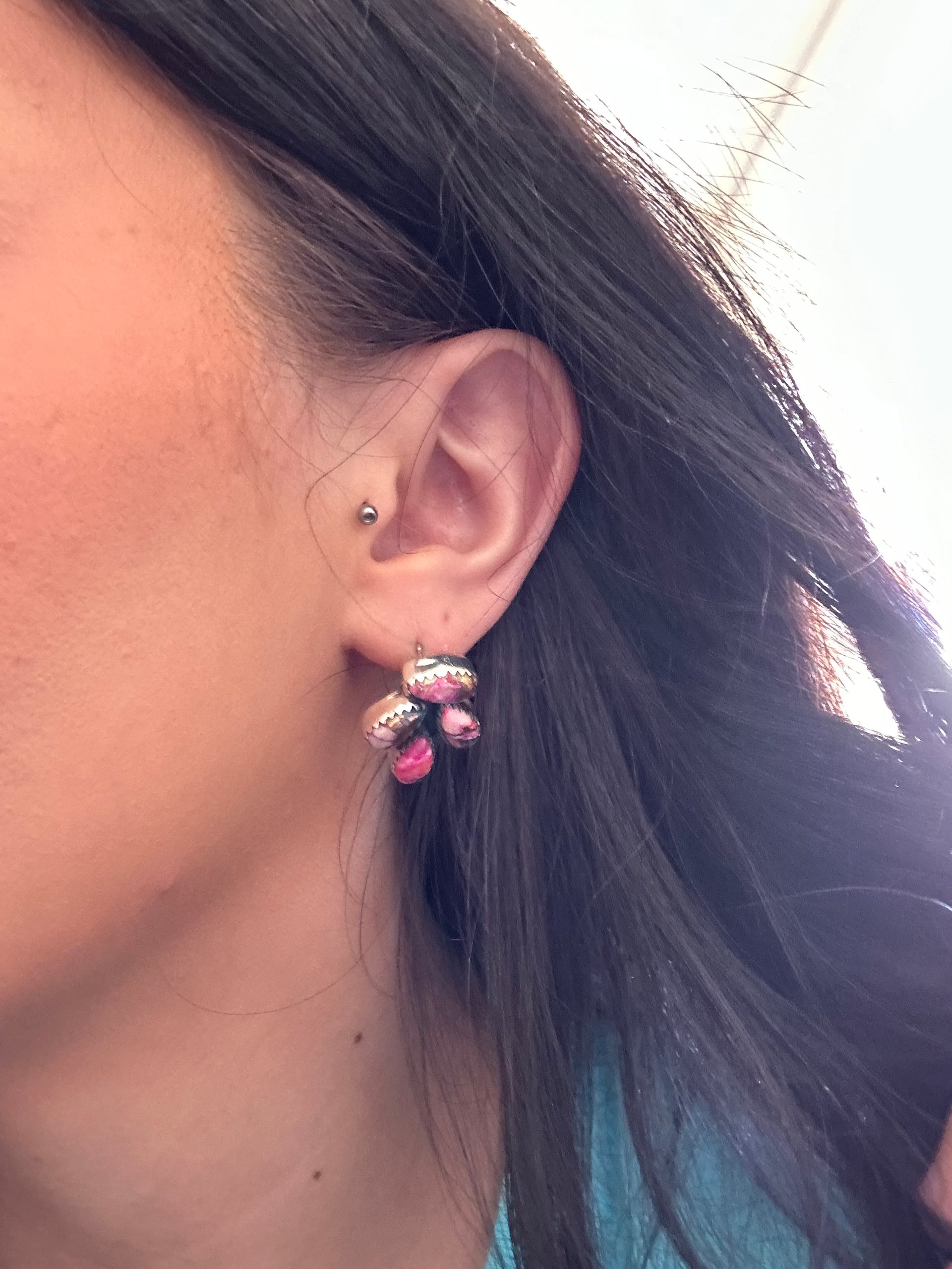 Southwest Handmade Mohave Turquoise & Sterling Silver Post Earrings