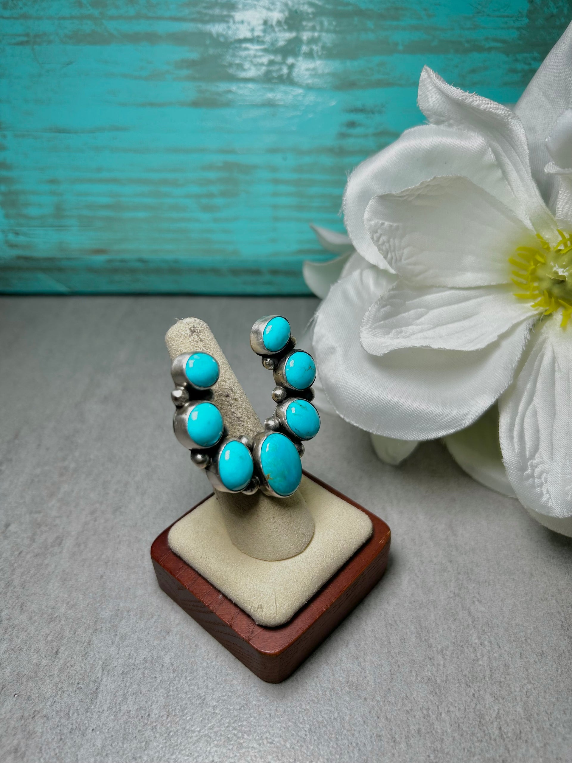 Augustine Largo Kingman Turquoise & Sterling Silver Adjustable Ring