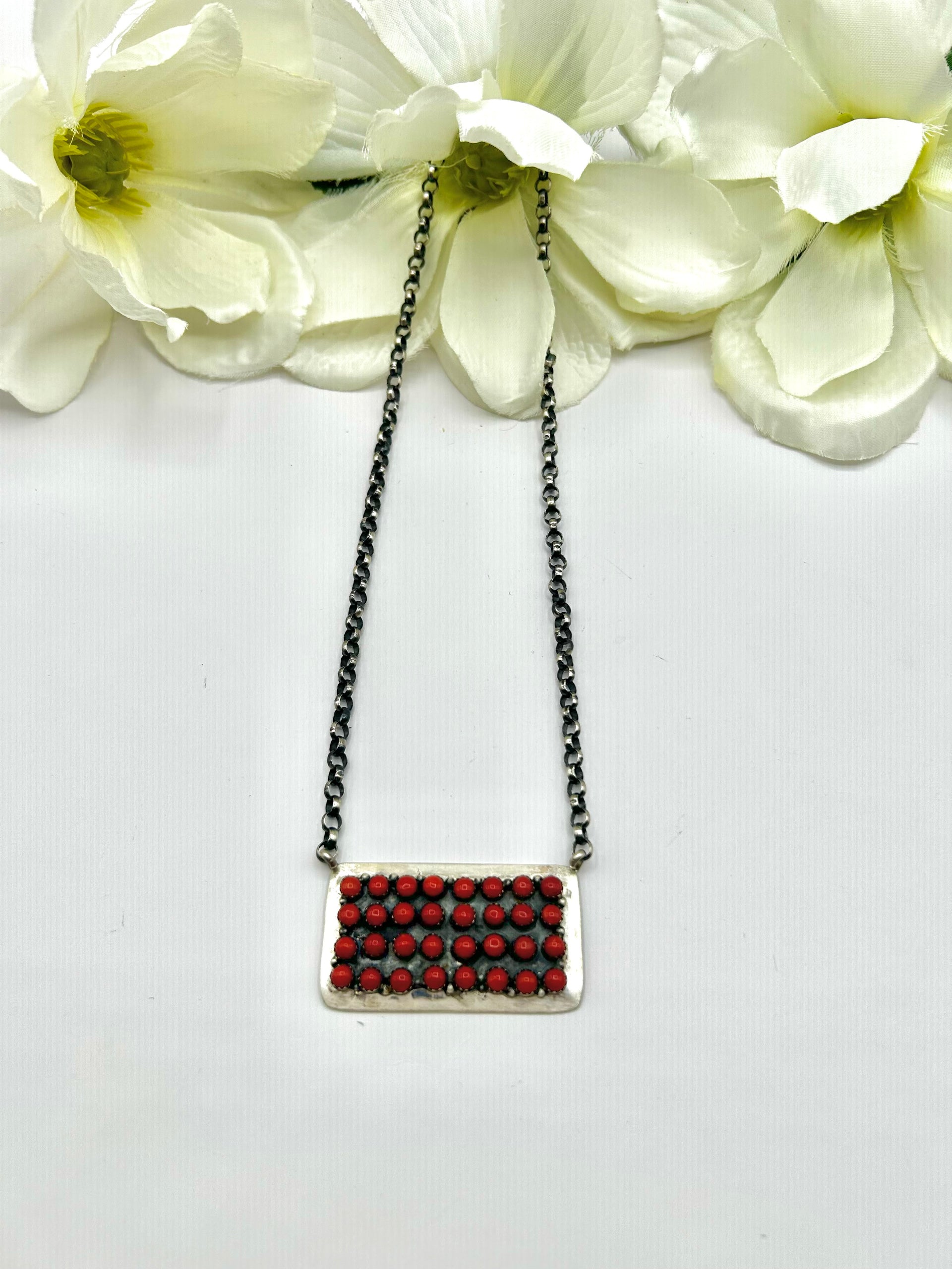 Jameson Garcia Natural Coral & Sterling Silver Necklace