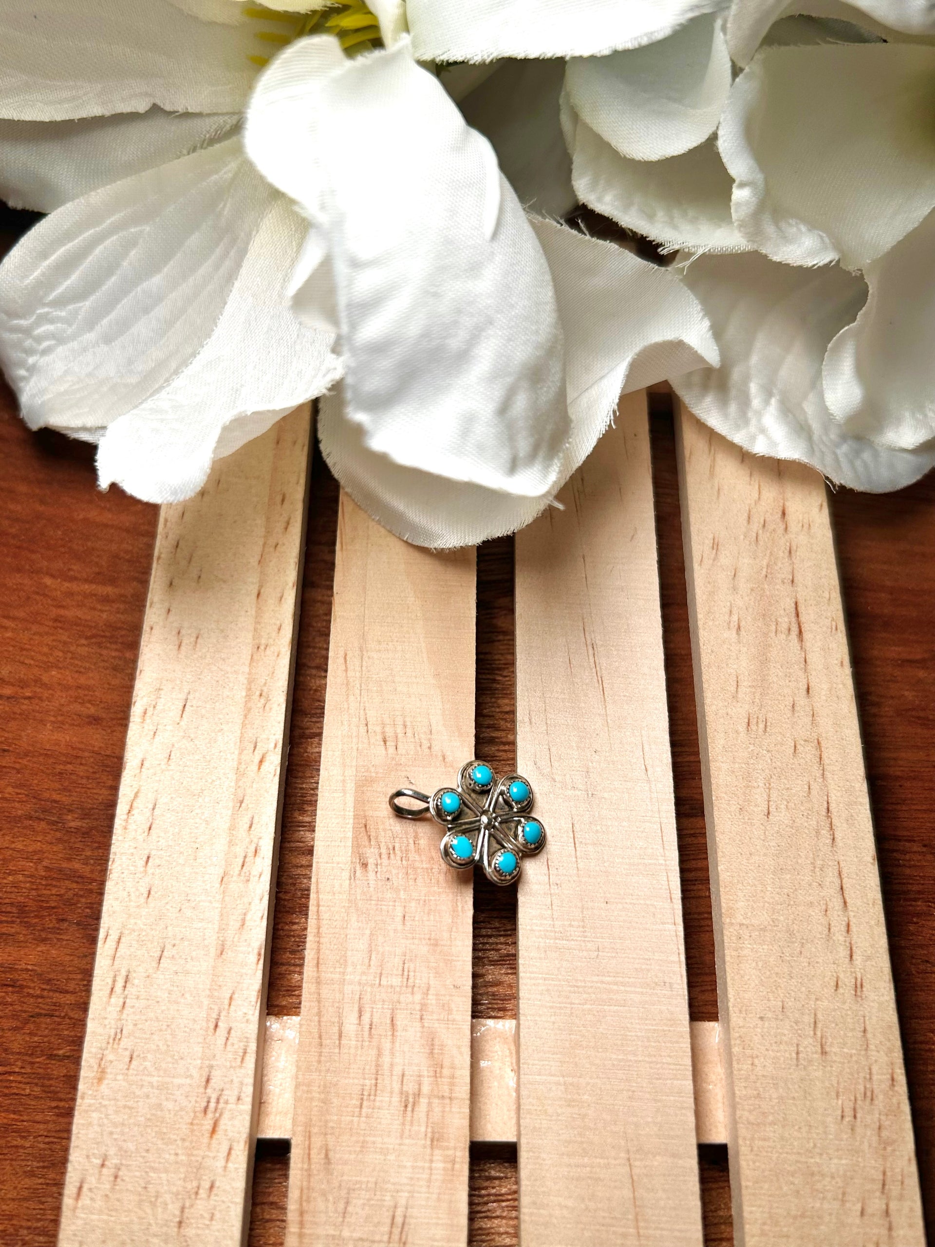 Zuni Made Kingman Turquoise & Sterling Silver Pendant