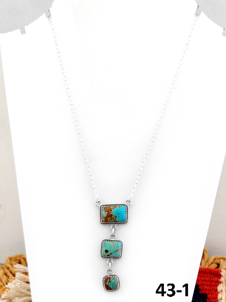 Southwest Handmade #8 Turquoise & Sterling Silver Necklace