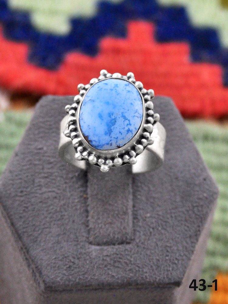 Southwest Made Golden Hills Turquoise & Sterling Silver Adjustable Ring