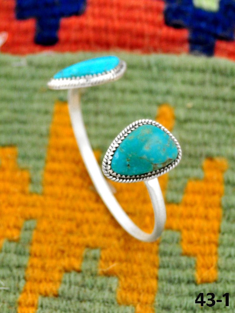 Southwest Made Campitos Turquoise & Sterling Silver Cuff Bracelet