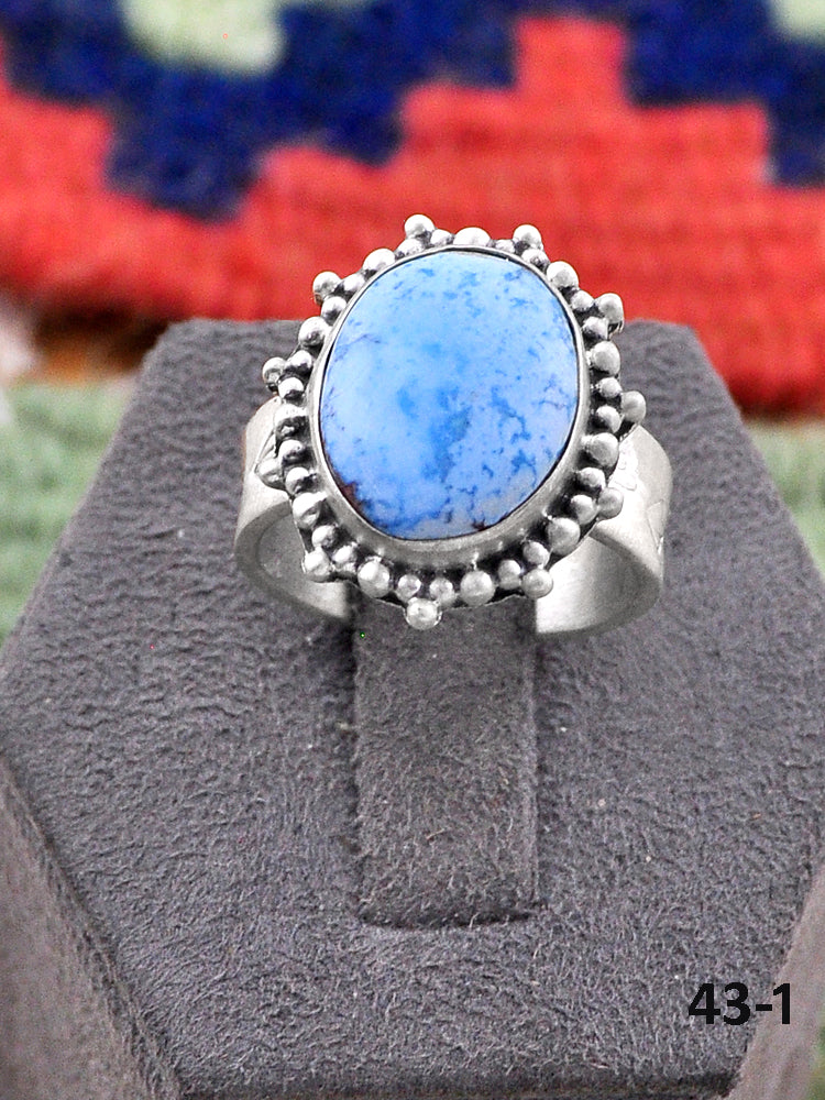 Southwest Made Golden Hills Turquoise & Sterling Silver Adjustable Ring