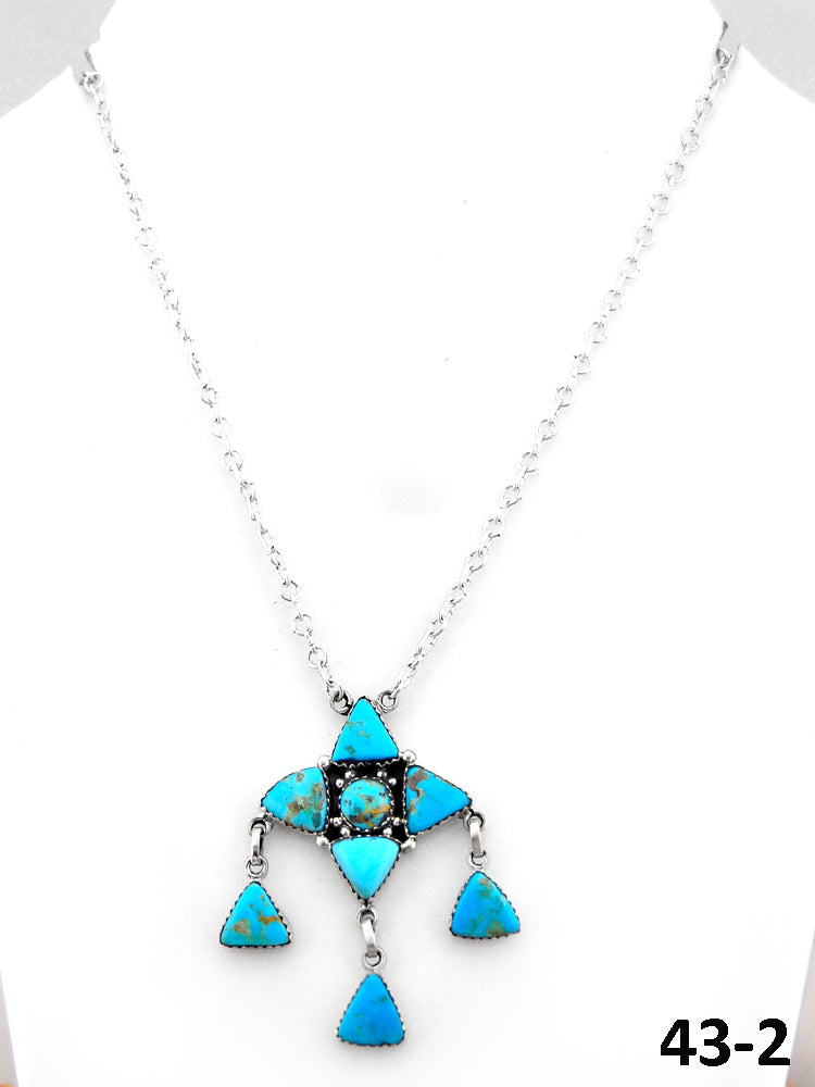 Southwest Handmade Santa Maria Turquoise & Sterling Silver Necklace
