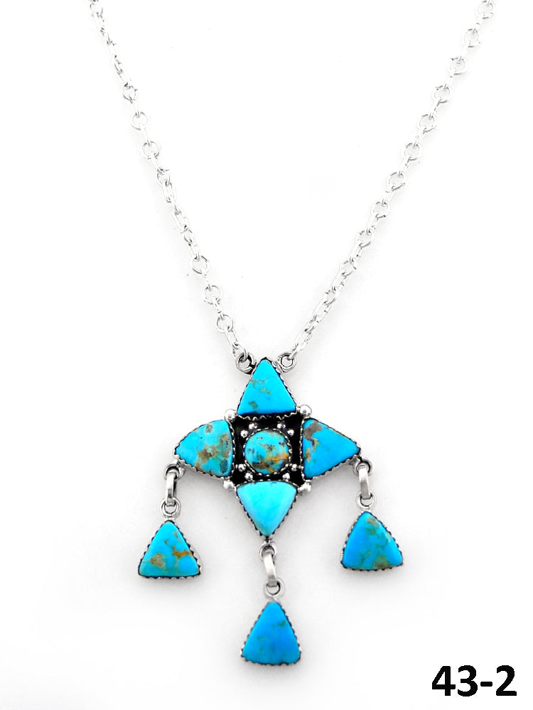 Southwest Handmade Santa Maria Turquoise & Sterling Silver Necklace