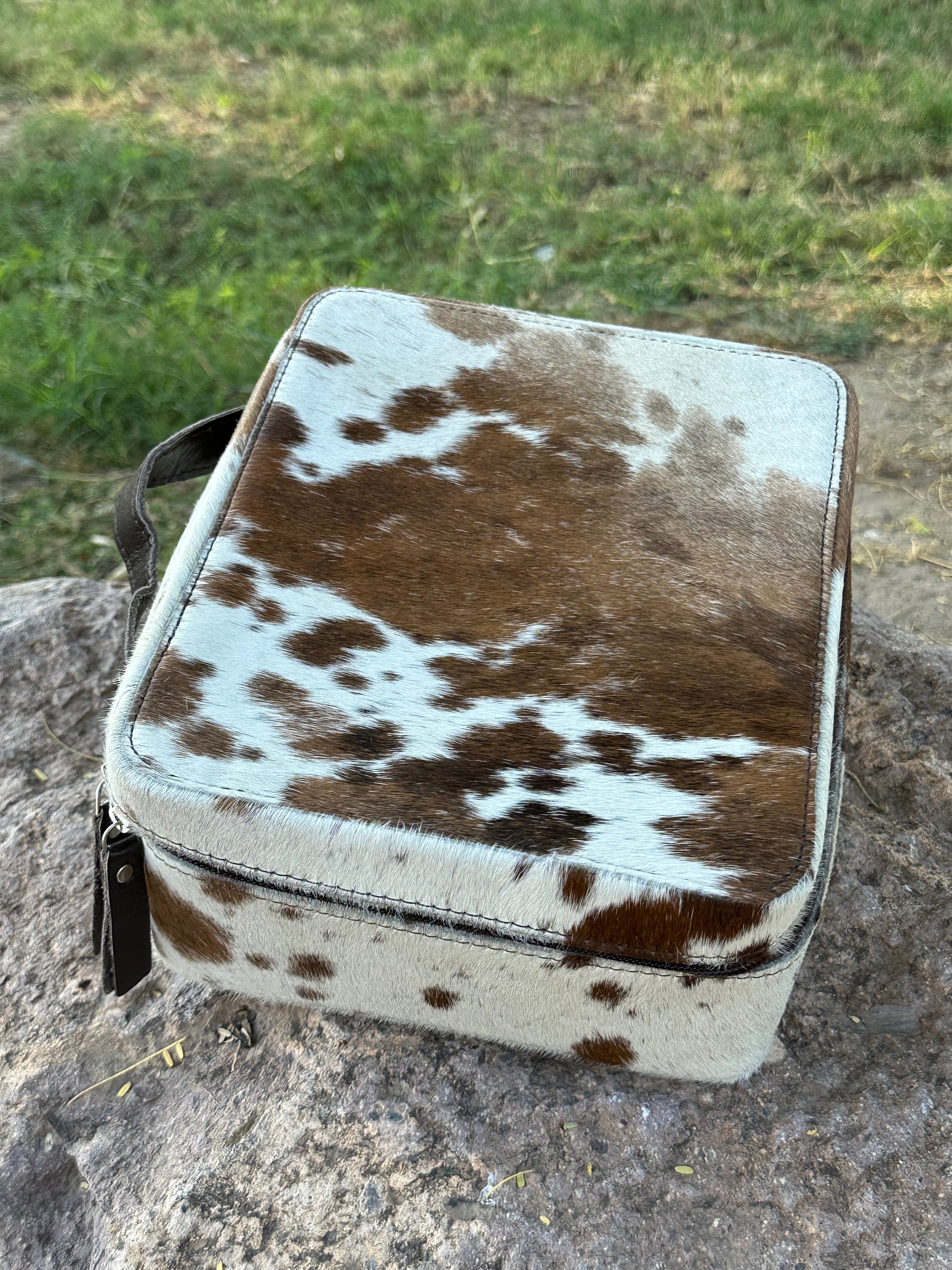 Genuine Leather Cowhide Jewelry Box