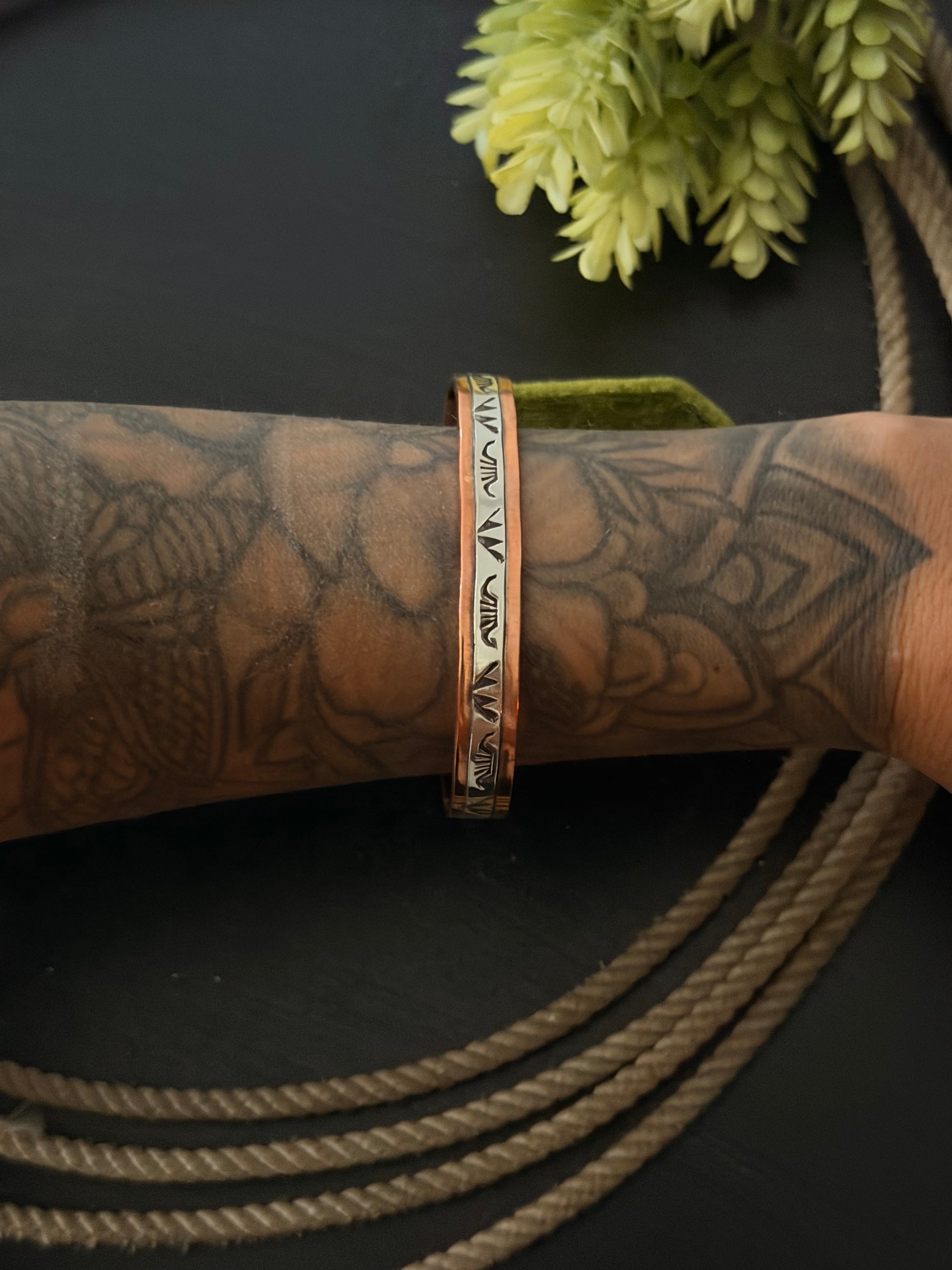 Wylie Secatero Copper & Sterling Silver Cuff Bracelet