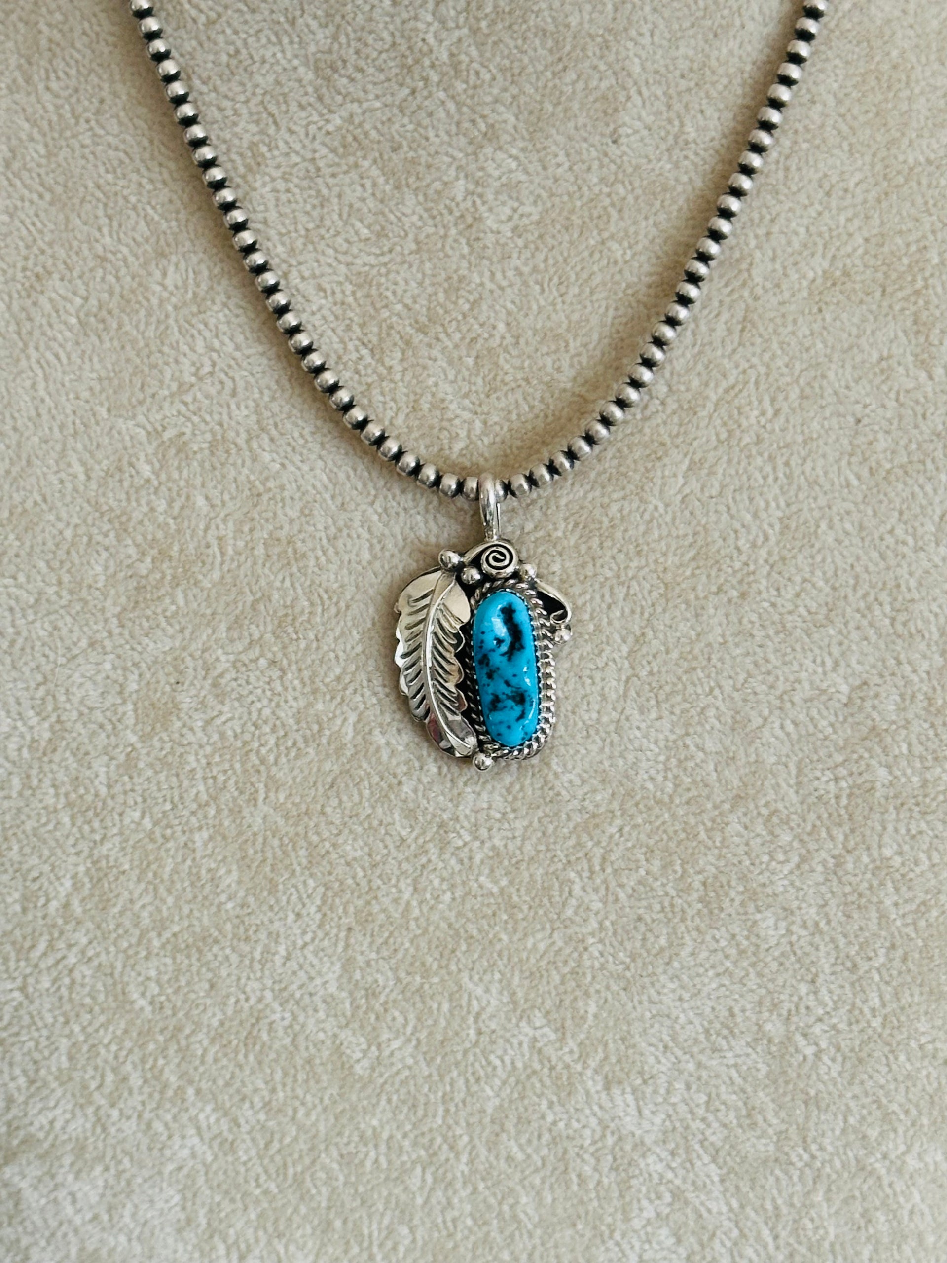 Julia Etsitty Kingman Turquoise & Sterling Silver Pendants