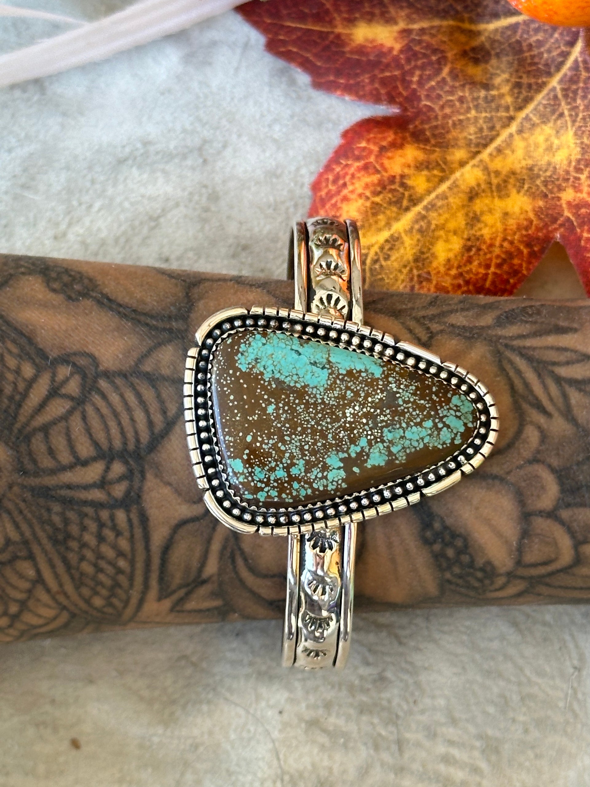 Southwest Made #8 Turquoise & Sterling Silver Cuff Bracelet