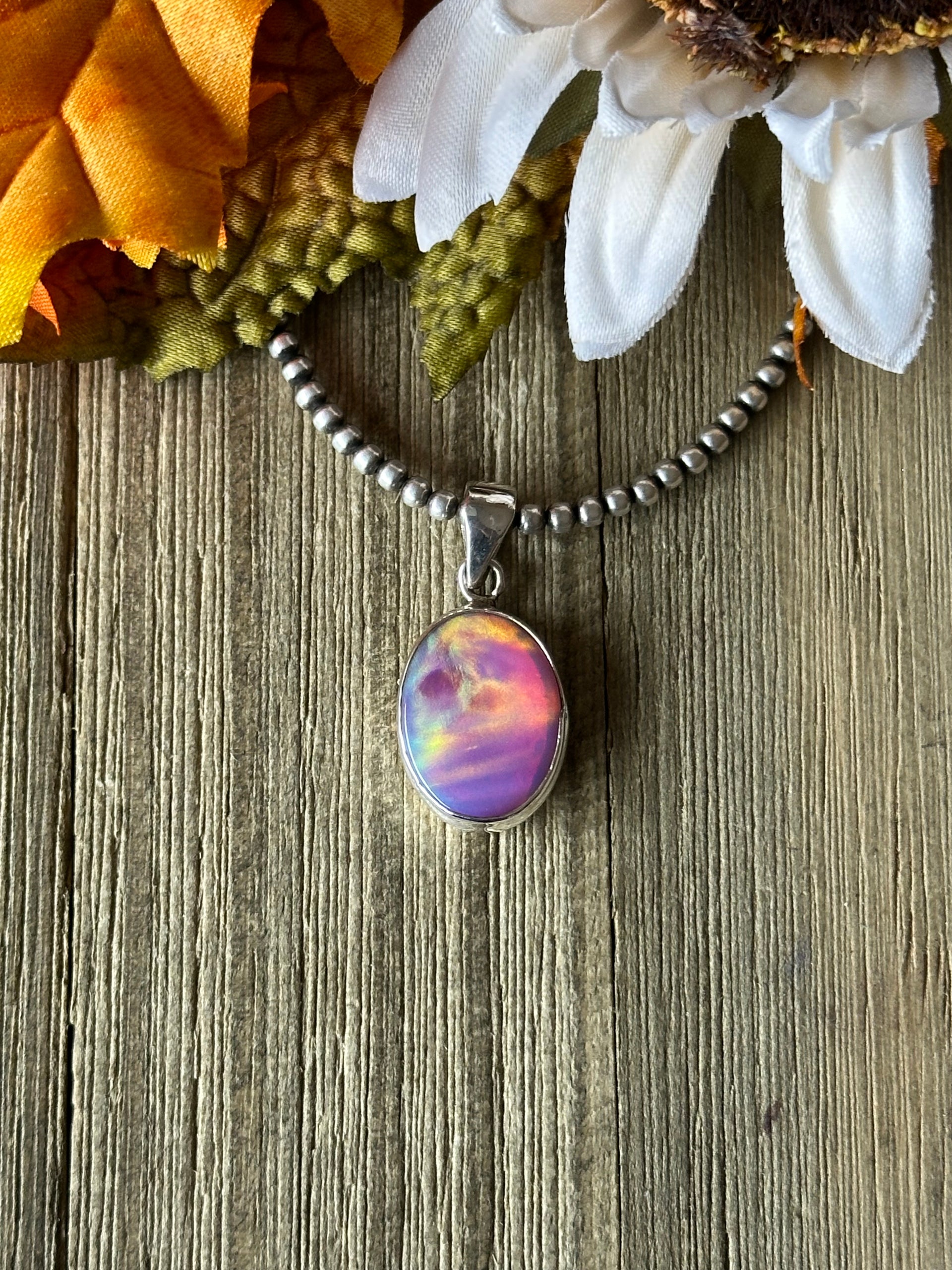 Southwest Handmade Opal & Sterling Silver Pendant