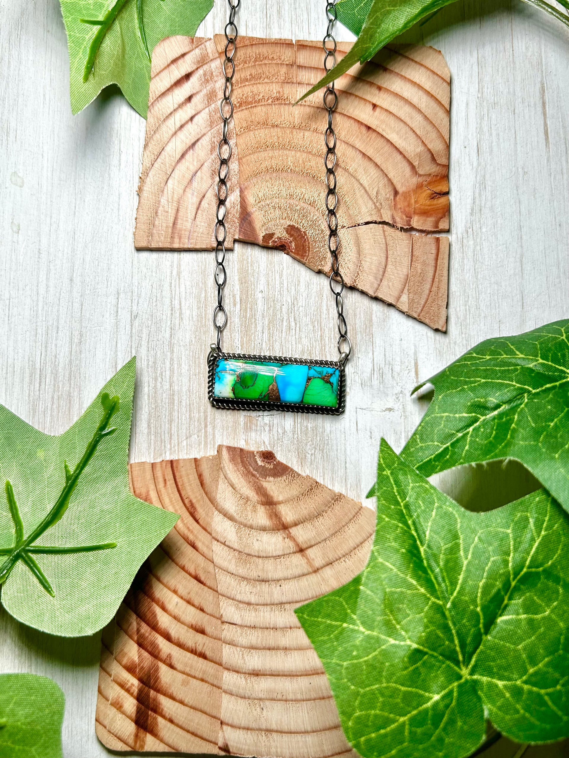 Tia Long Blue Dahlia & Sterling Silver Necklace