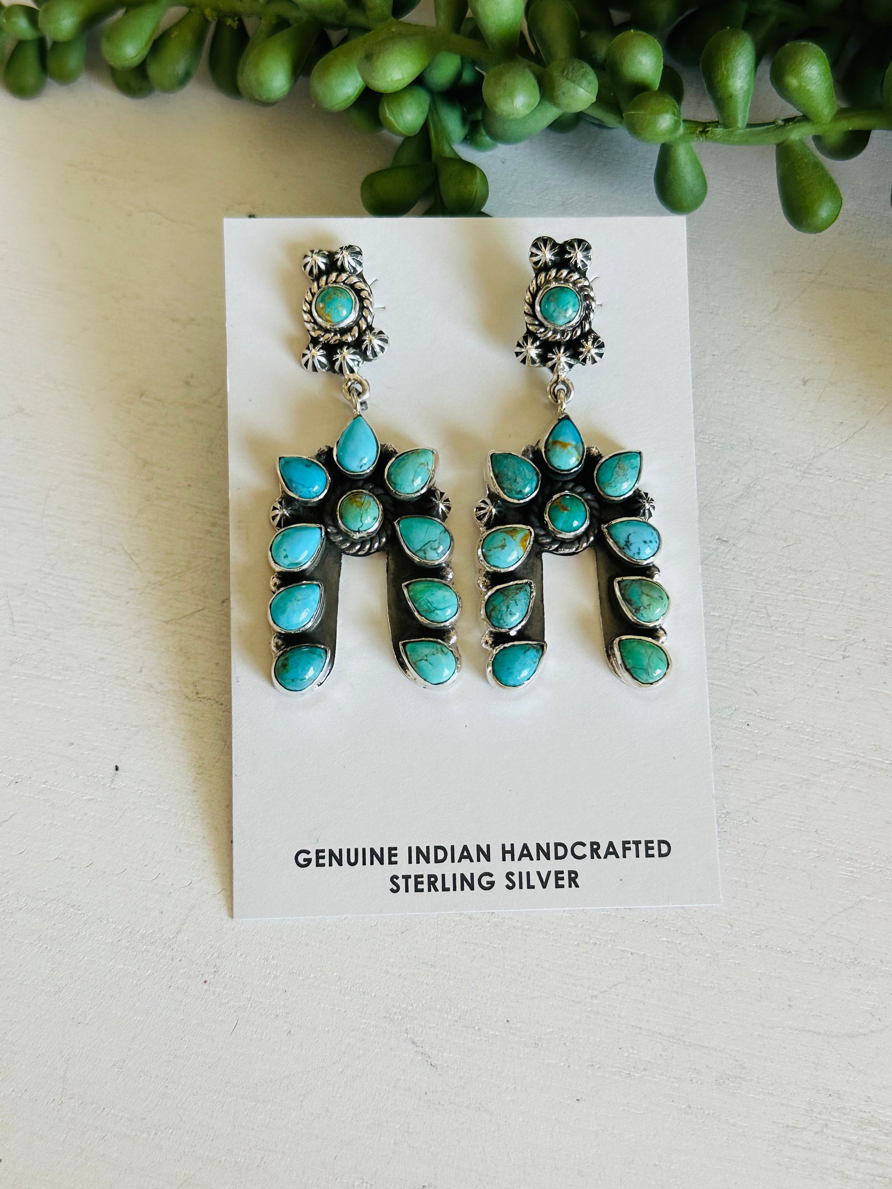 TTD “The Storm” Kingman Turquoise & Sterling Silver Earrings