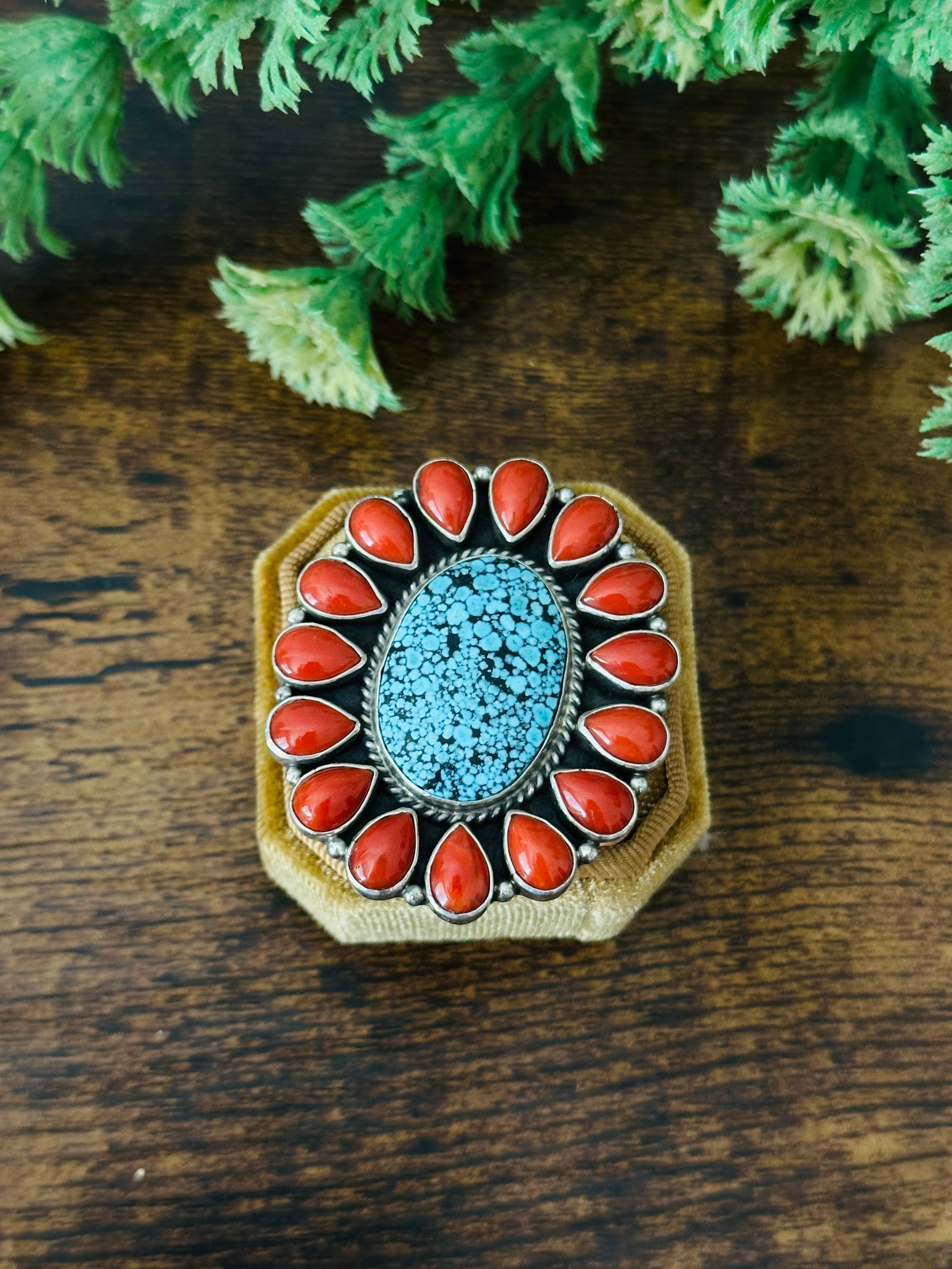 B.Begay Multi Stone & Sterling Silver Adjustable Ring