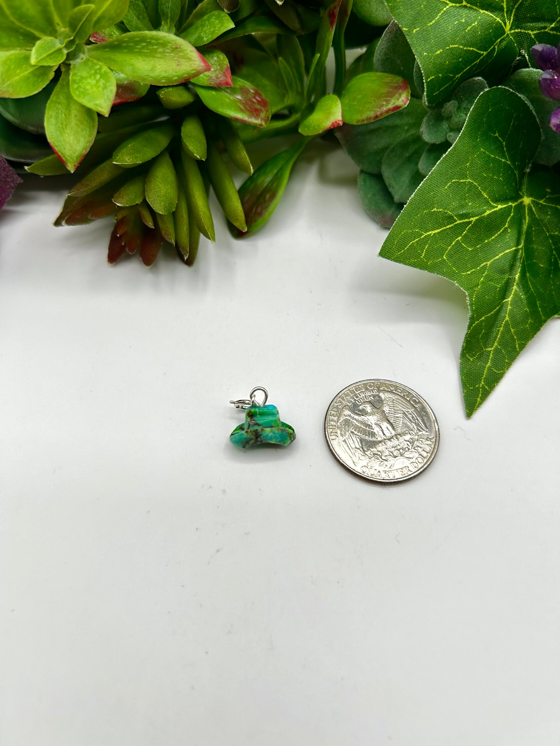 Navajo Made Mohave Turquoise & Sterling Silver Charms