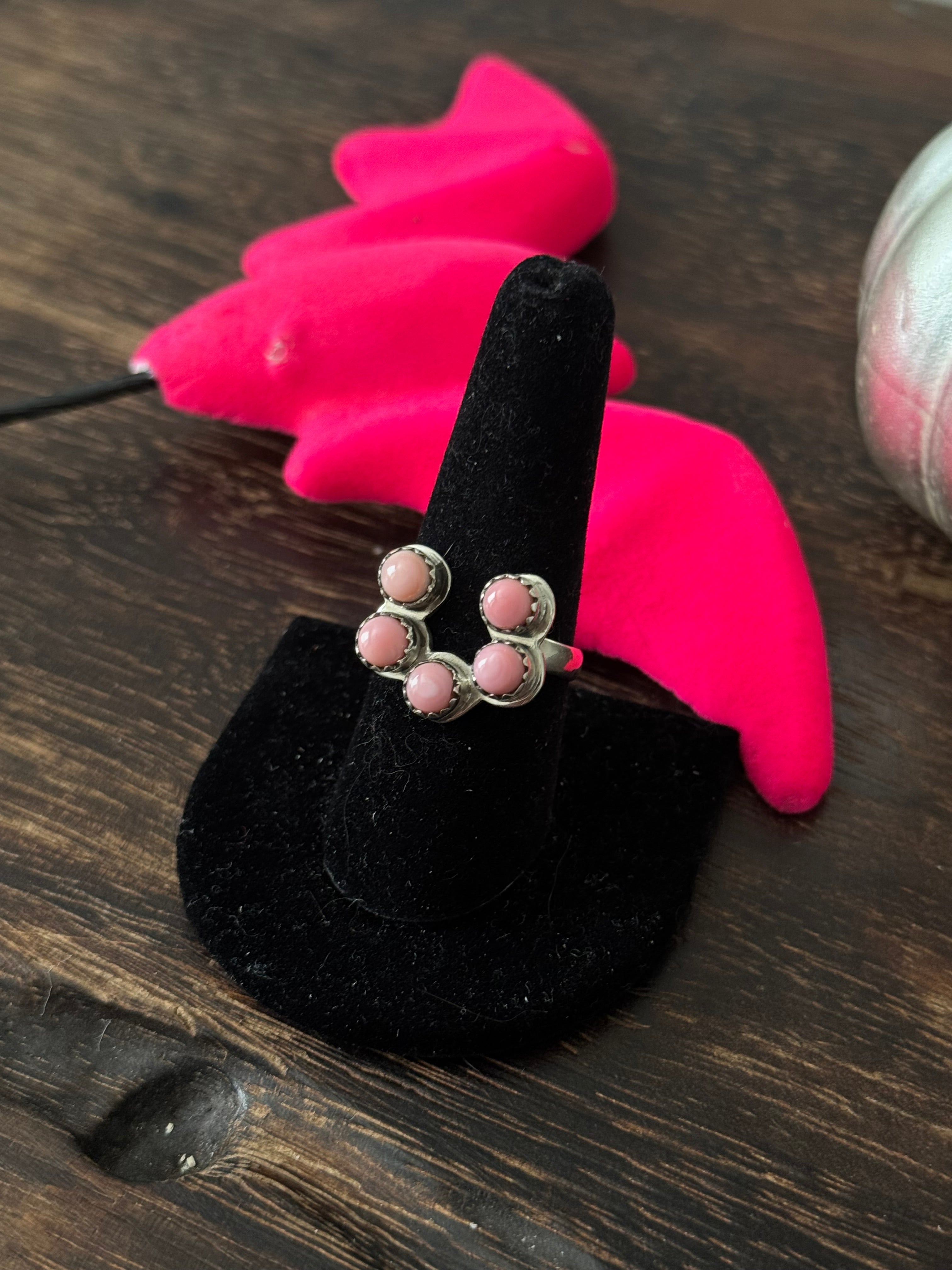 Navajo Made Pink Conch & Sterling Silver l Ring