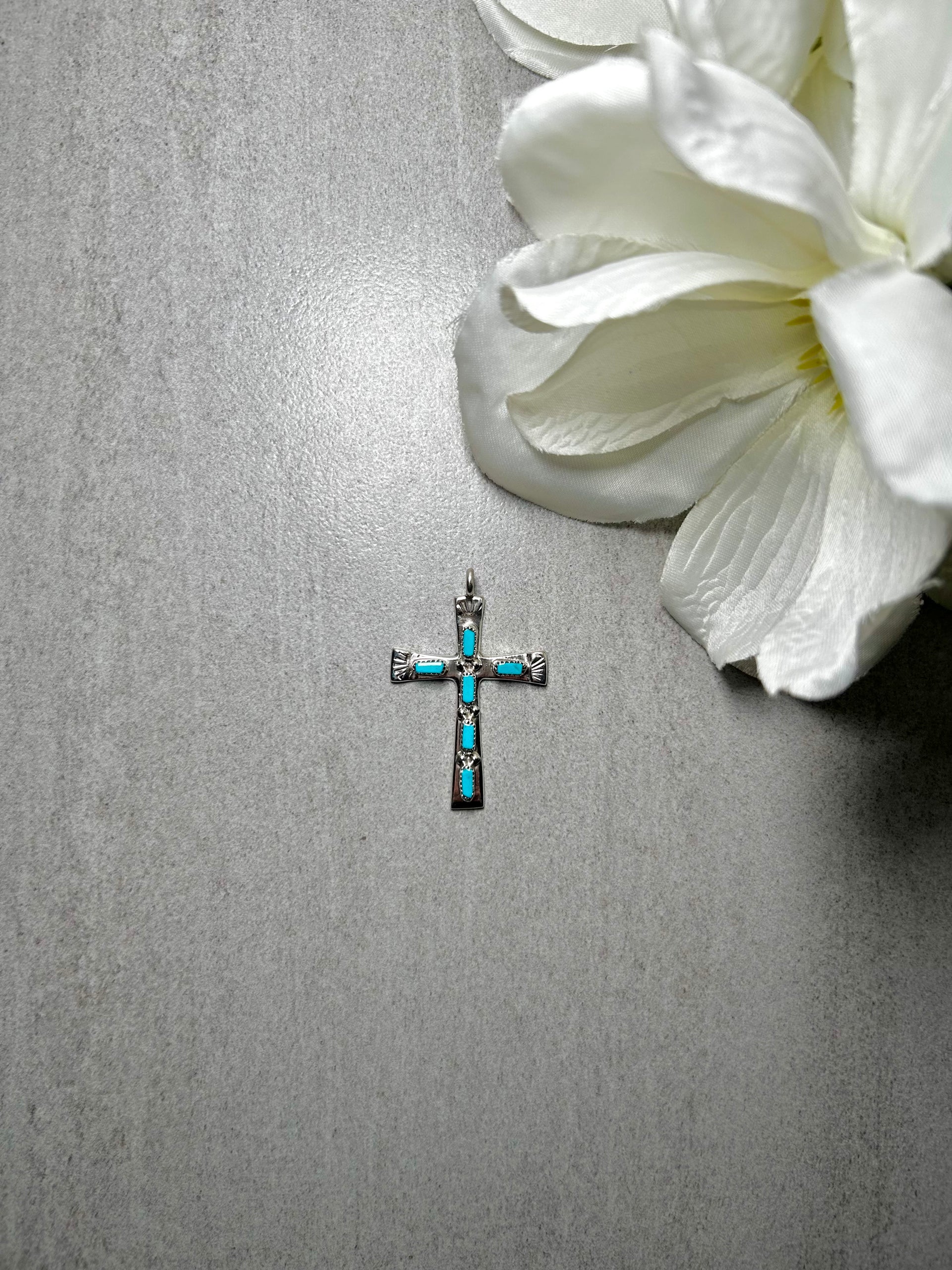 Zuni Made Kingman Turquoise & Sterling Silver Pendant