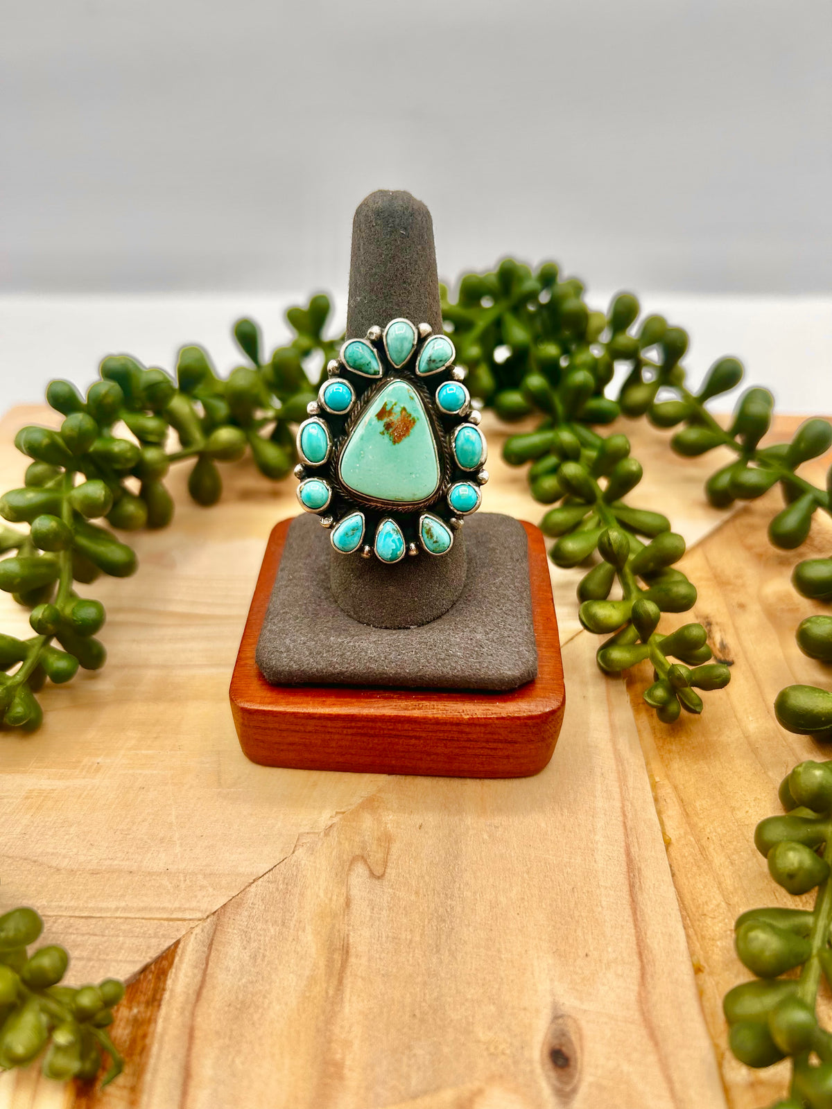 Sheila Becenti Royston  Turquoise & Sterling Silver Ring Size 8.25