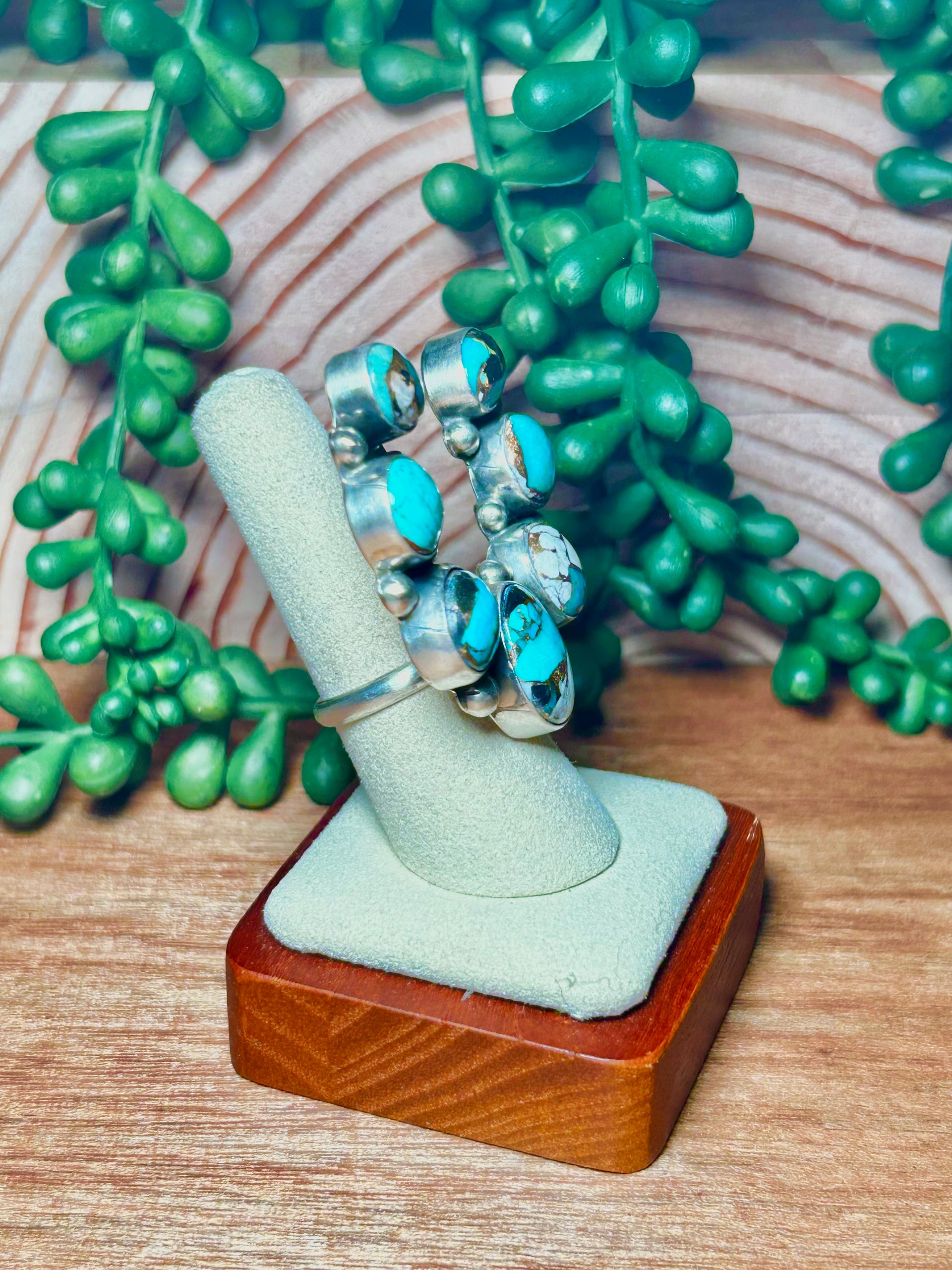 Augustine Largo Made Mohave Turquoise & Sterling Silver Adjustable Ring