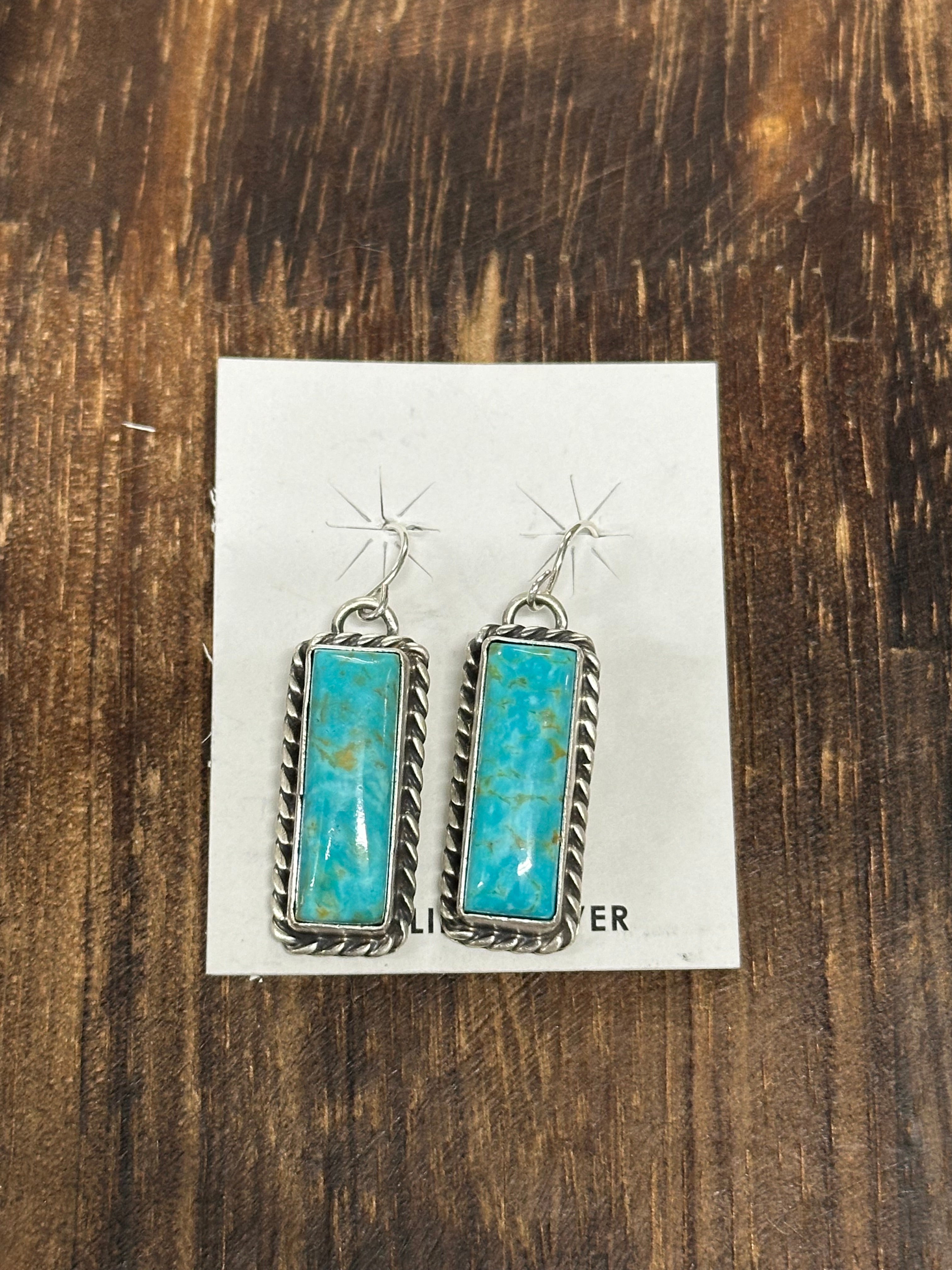 Augustine Largo Kingman Turquoise & Sterling Silver Dangle Earrings