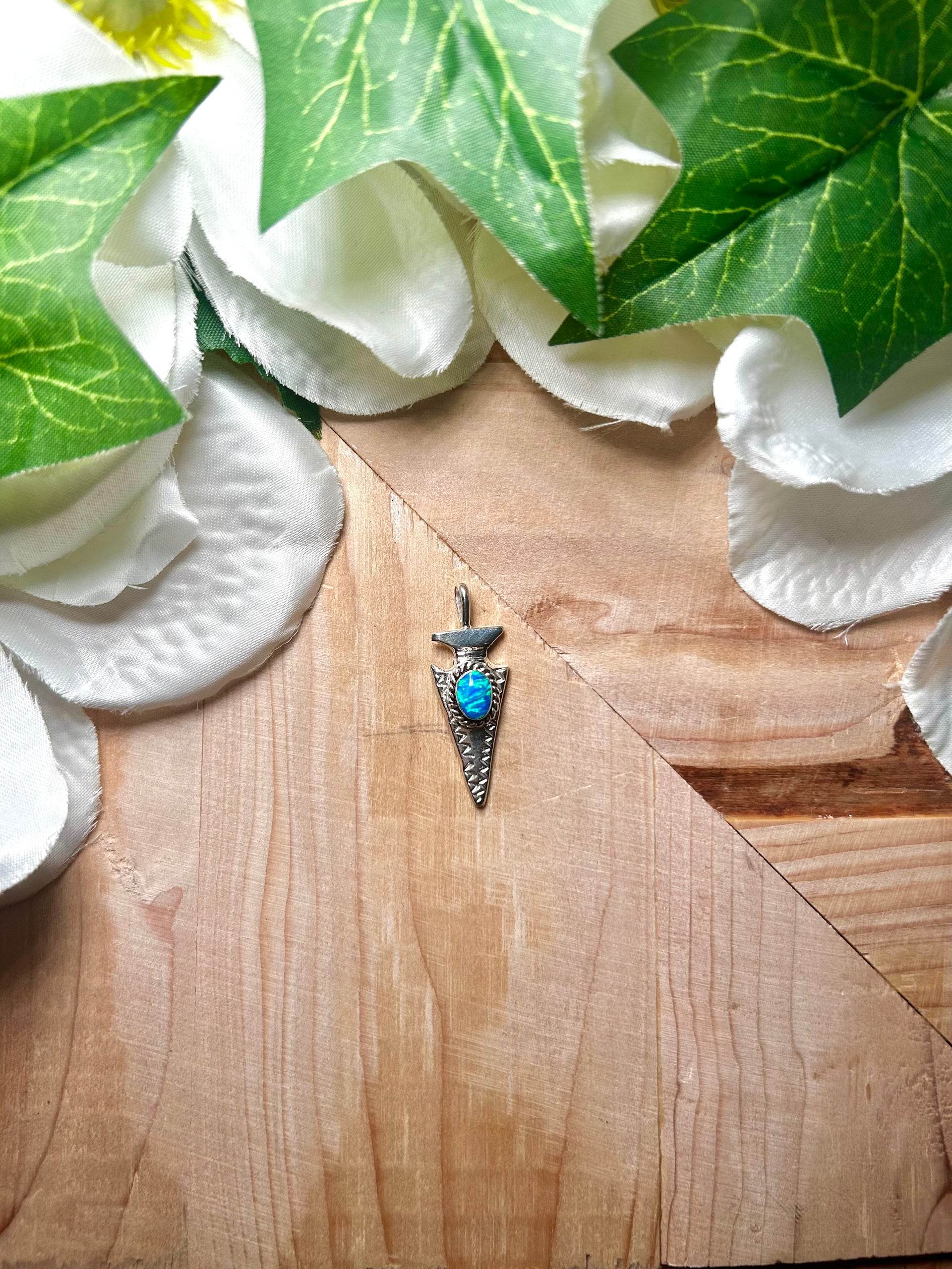 Joe Martinez Blue Opal & Sterling Silver Pendant