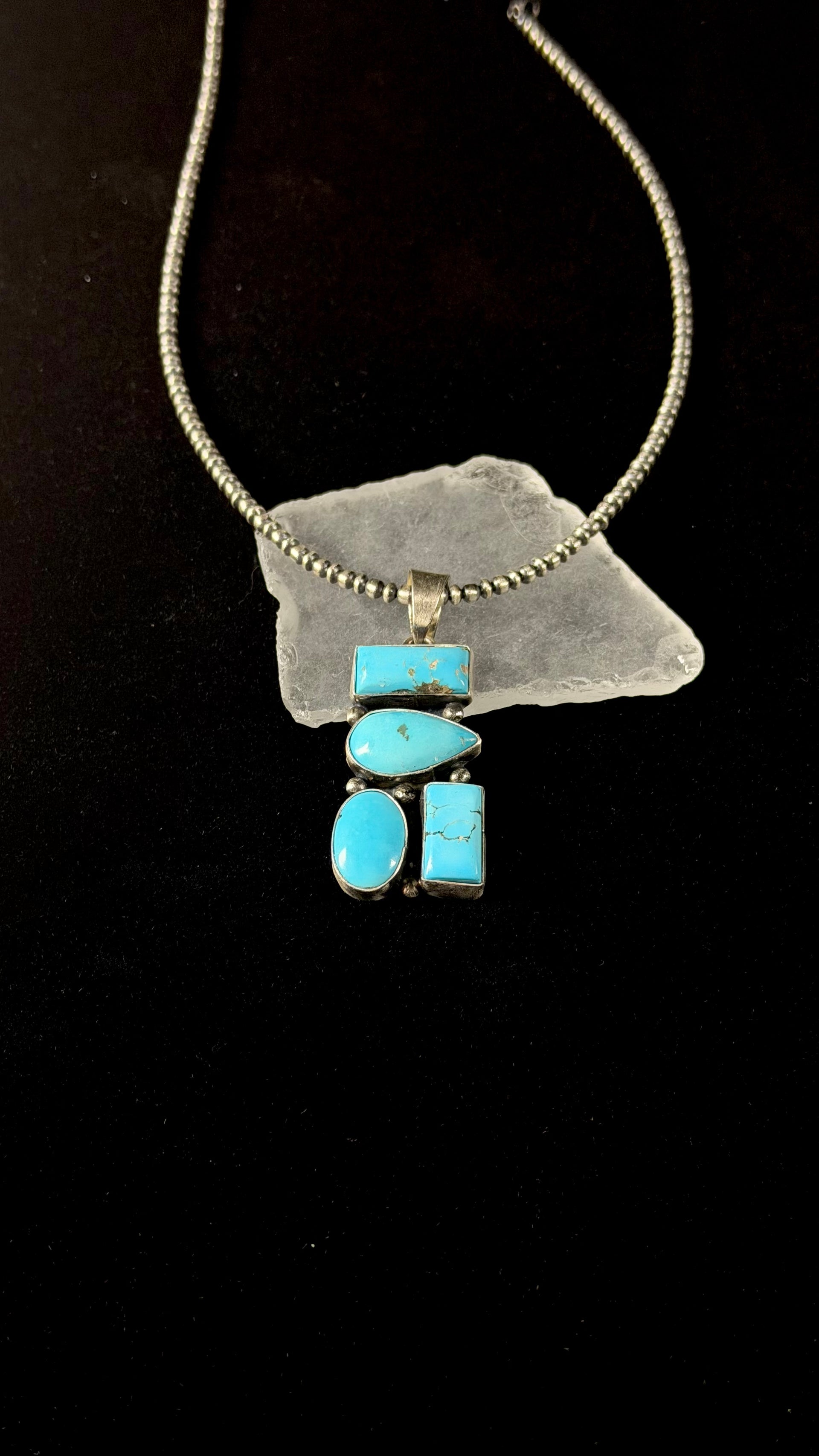 Jameson Garcia Blue Ridge Turquoise & Sterling Silver Cluster Pendant