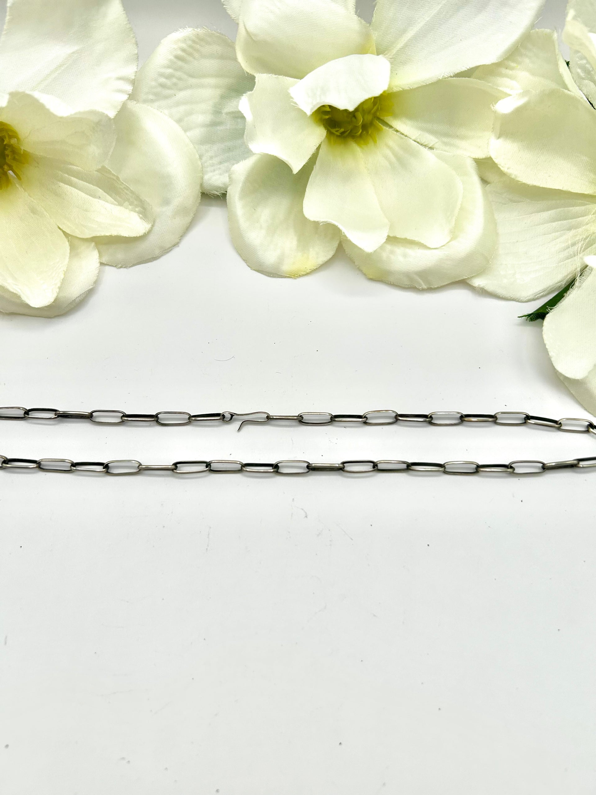 Navajo Made Paperclip Sterling Silver Necklace