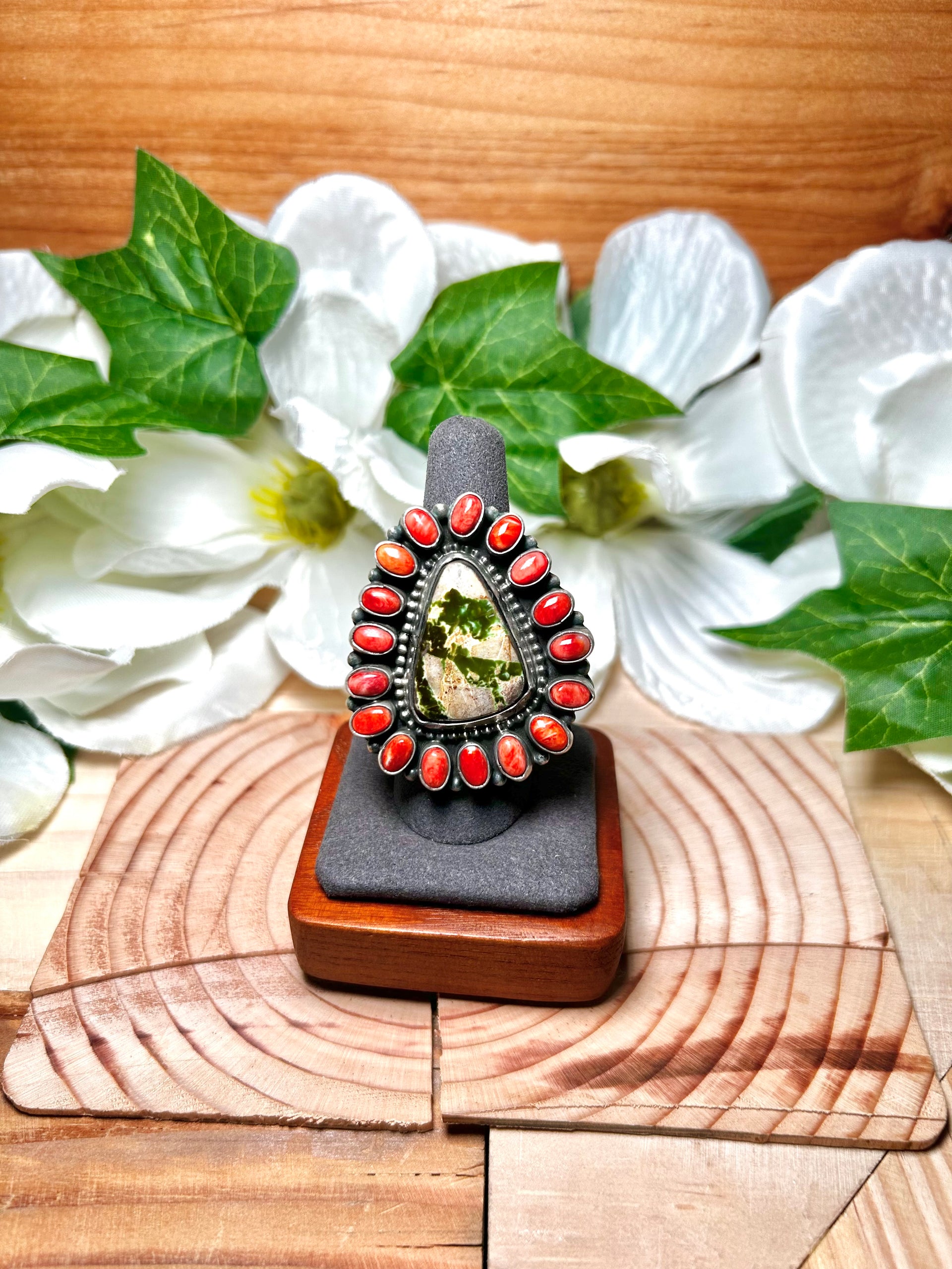 Sheila Becenti Multi Stone & Sterling Silver Adjustable Ring