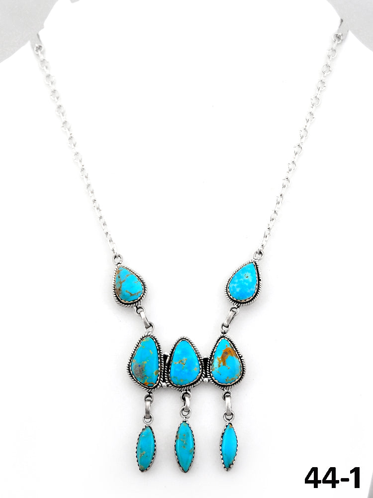 Southwest Handmade Santa Maria Turquoise & Sterling Silver Necklace
