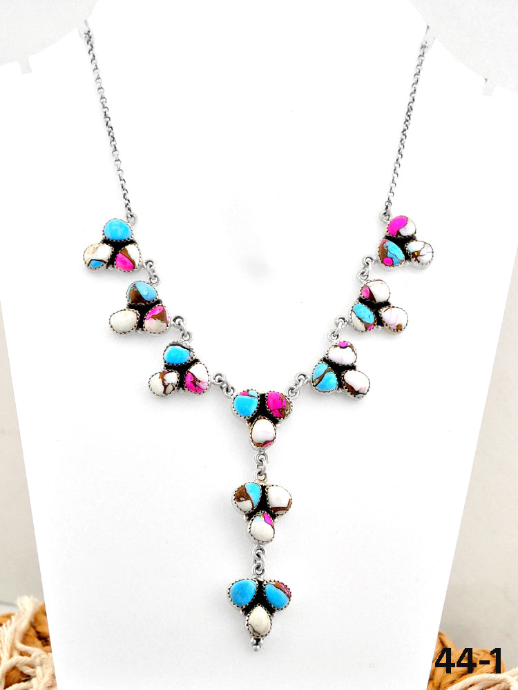 Southwest Handmade Cotton Candy & Sterling Silver Necklace