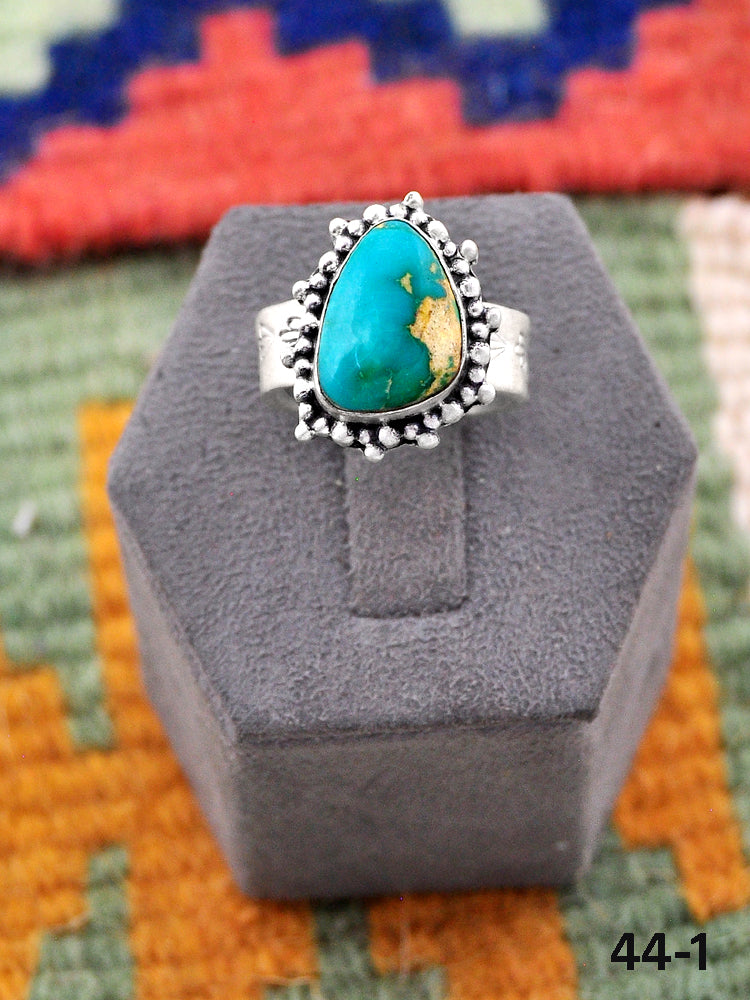 Southwest Made Sonoran Gold Turquoise & Sterling Silver Adjustable Ring