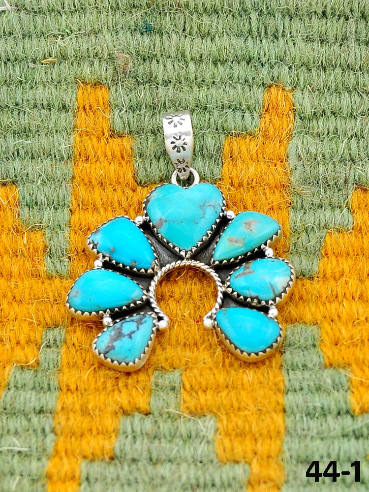 Southwest Made Campitos Turquoise & Sterling Silver Pendant