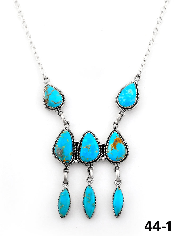 Southwest Handmade Santa Maria Turquoise & Sterling Silver Necklace